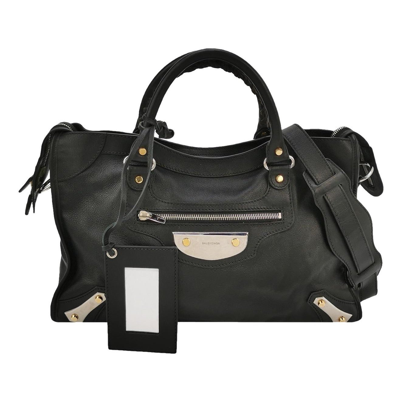 City leather handbag