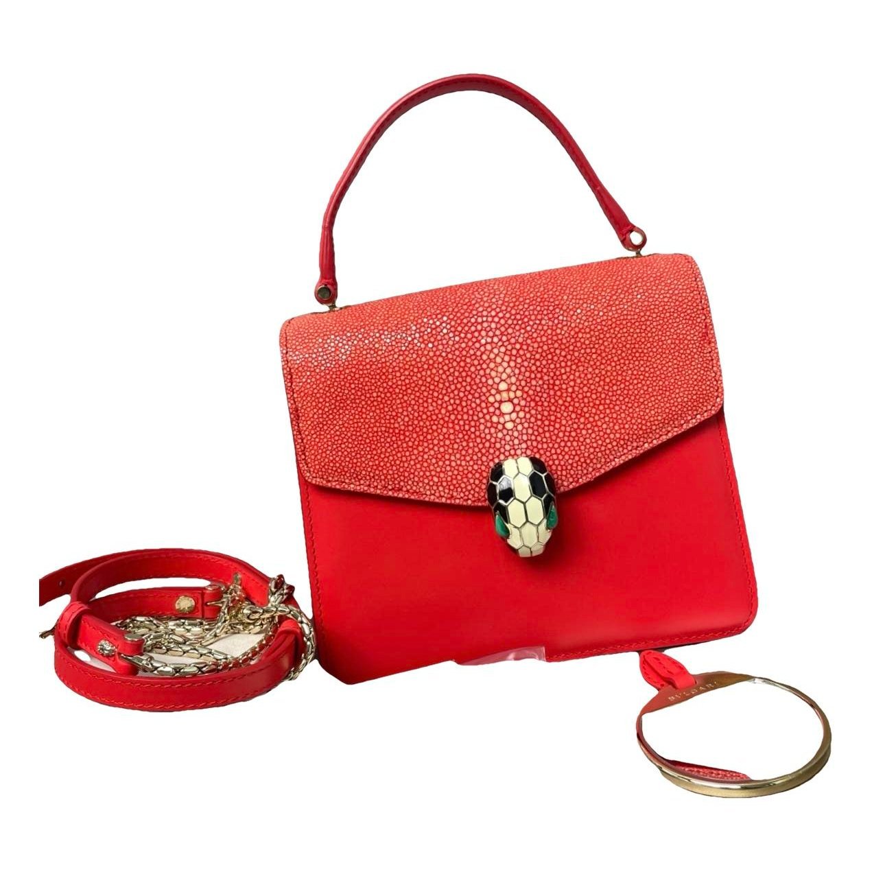 Serpenti leather handbag