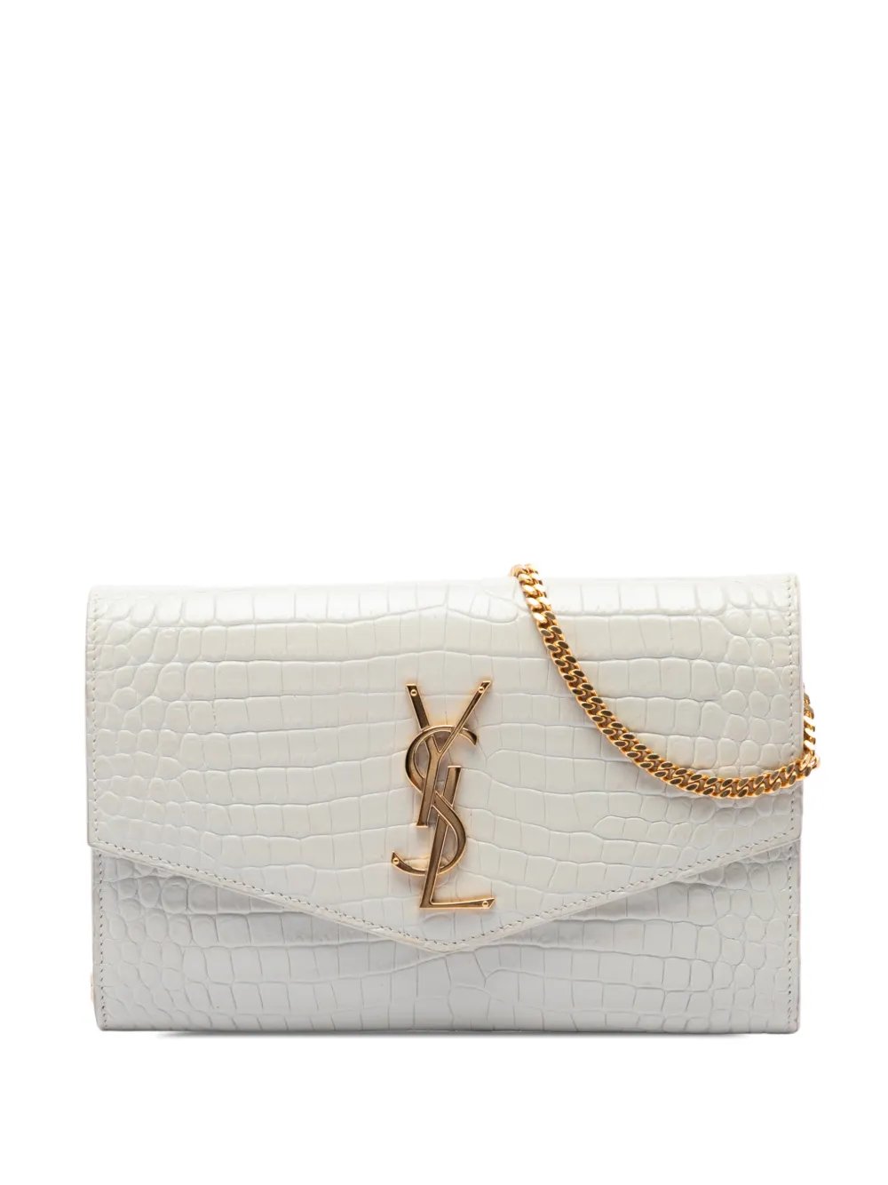 2021 Croc Embossed Leather Uptown Chain Wallet crossbody bag