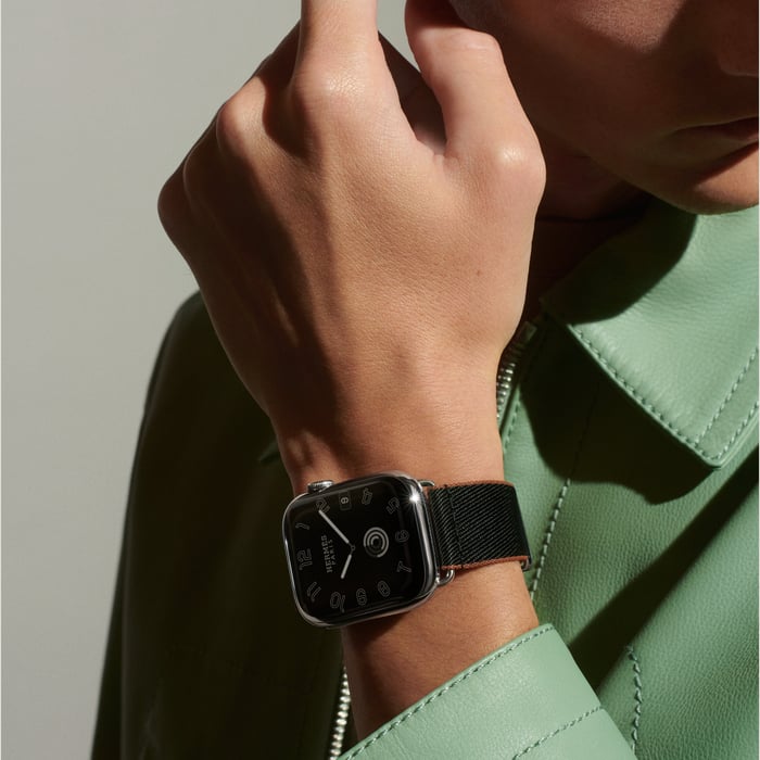Band Apple Watch Hermès Single Tour 45 MM Twill Jump