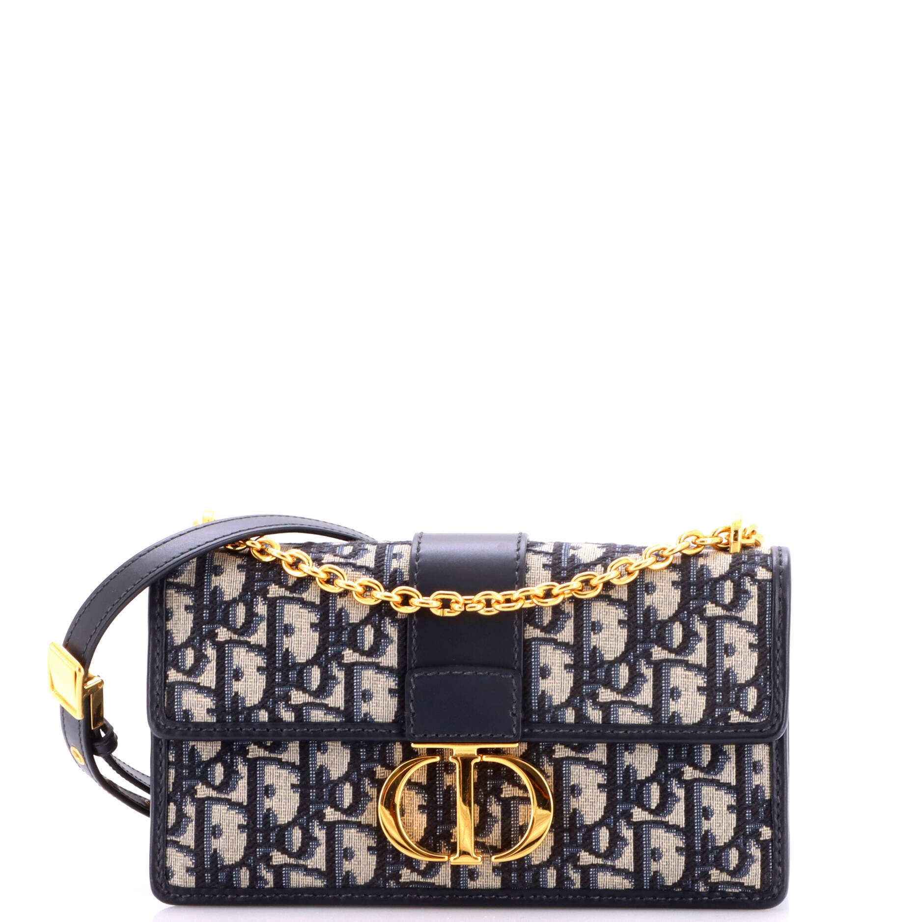 30 Montaigne Chain Flap Bag Oblique Canvas East West