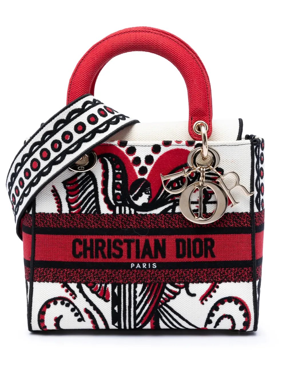 2021 Medium Embroidered Canvas Cupidon Lady D Lite satchel