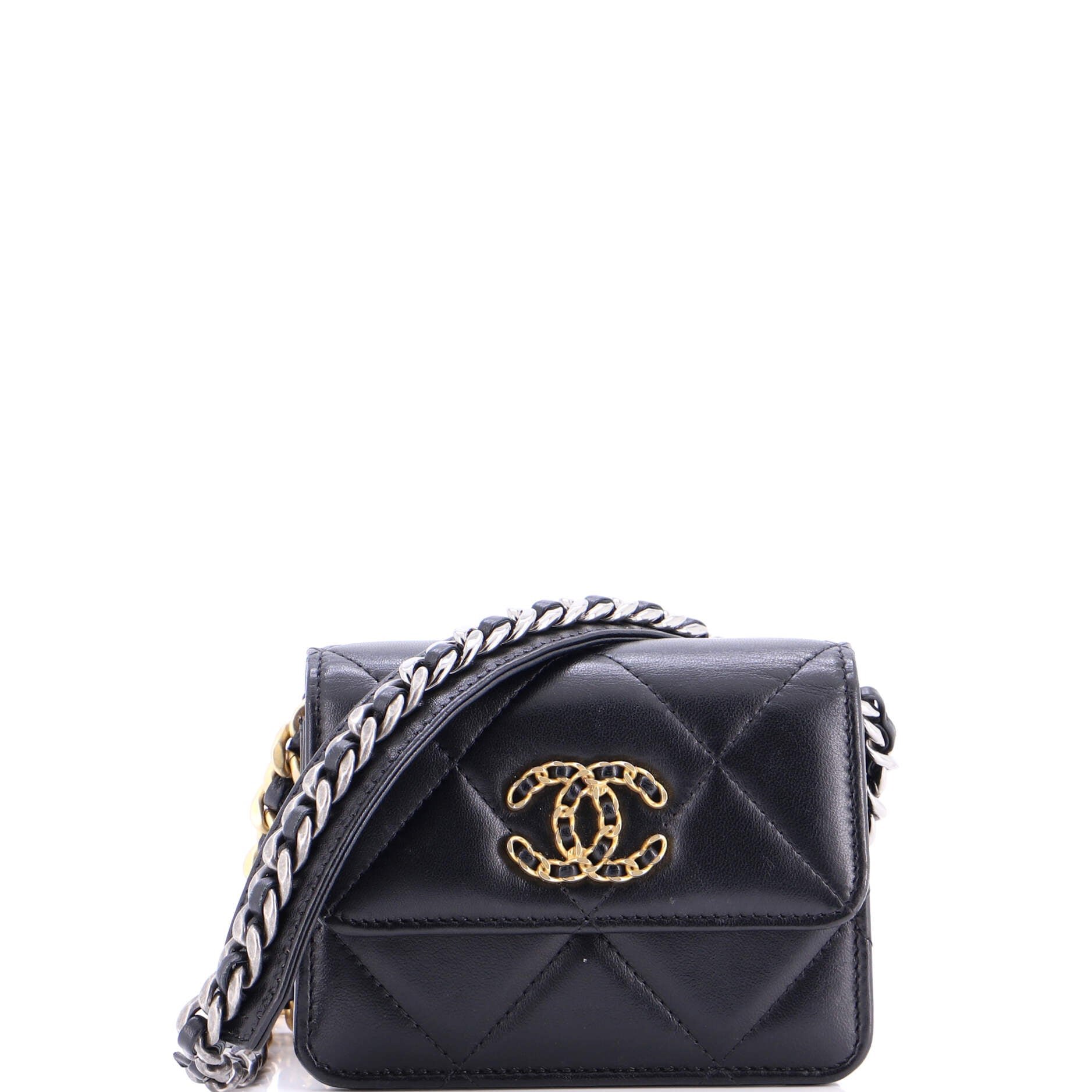 Chanel 19 Card Compartment Crossbody Quilted Leather