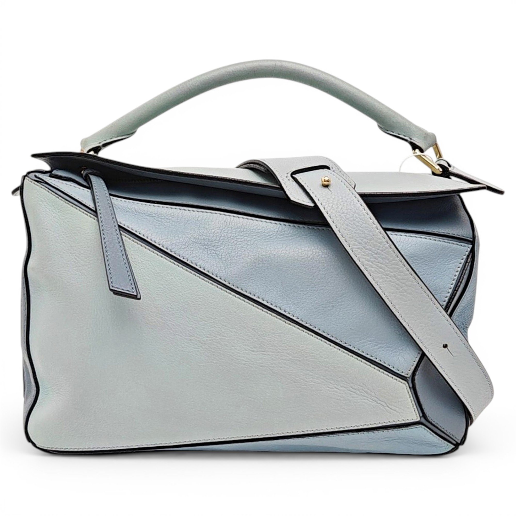 Puzzle leather handbag
