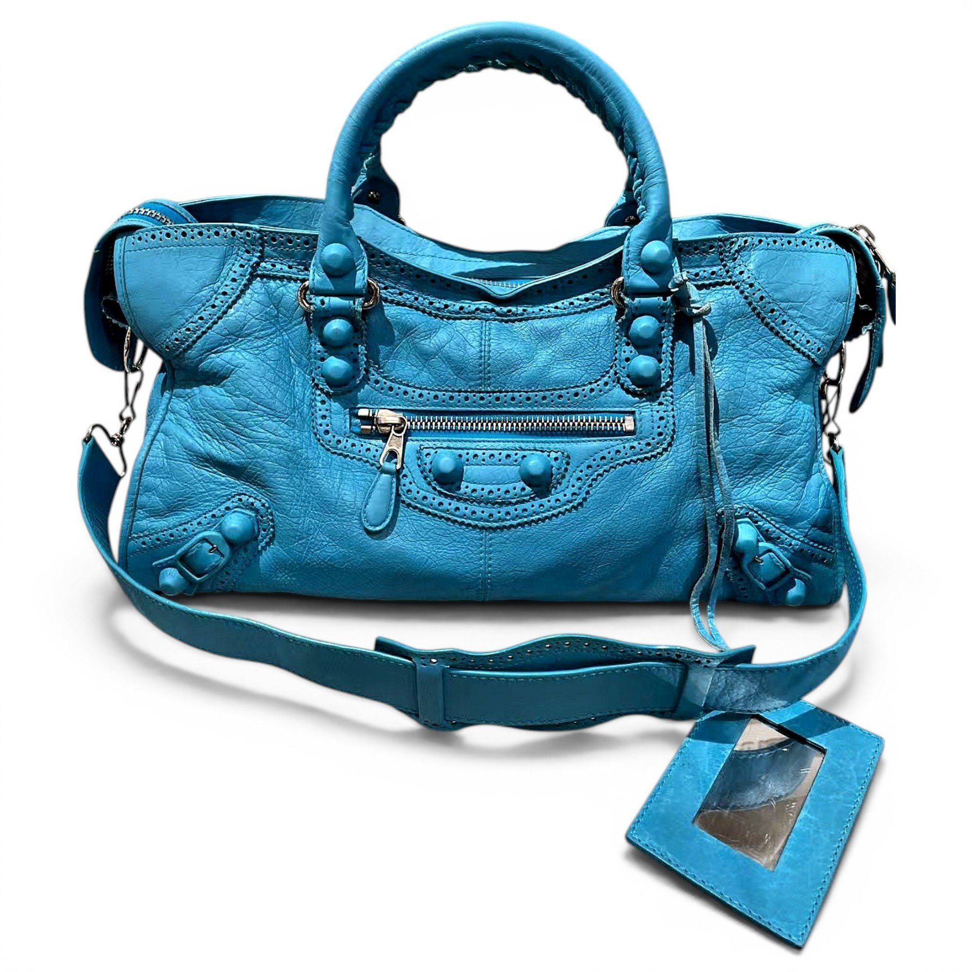 City leather handbag
