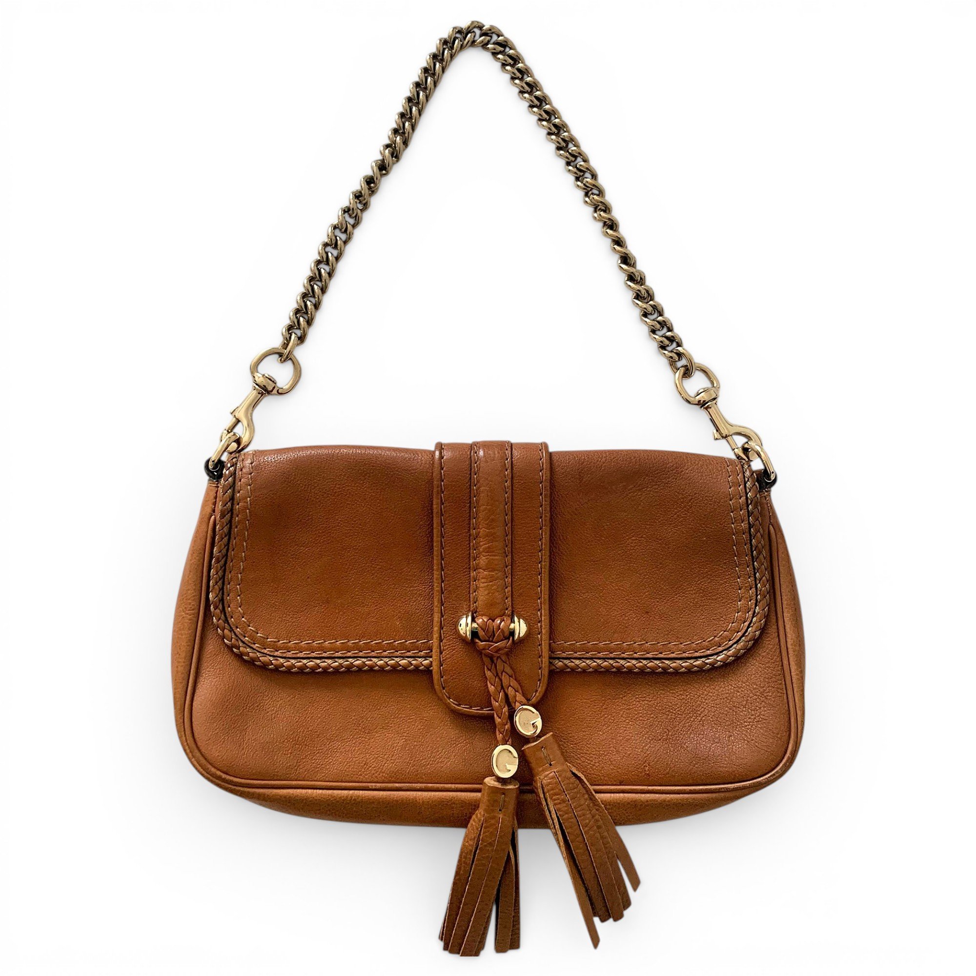 Half Horsebit leather handbag