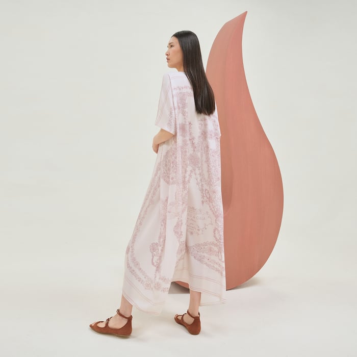 Rose Pâle "Brides De Gala Et En Fleurs" Caftan
