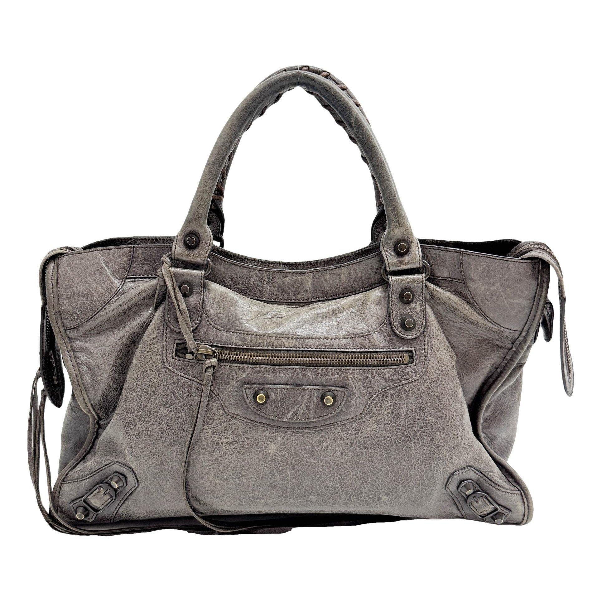 City leather handbag