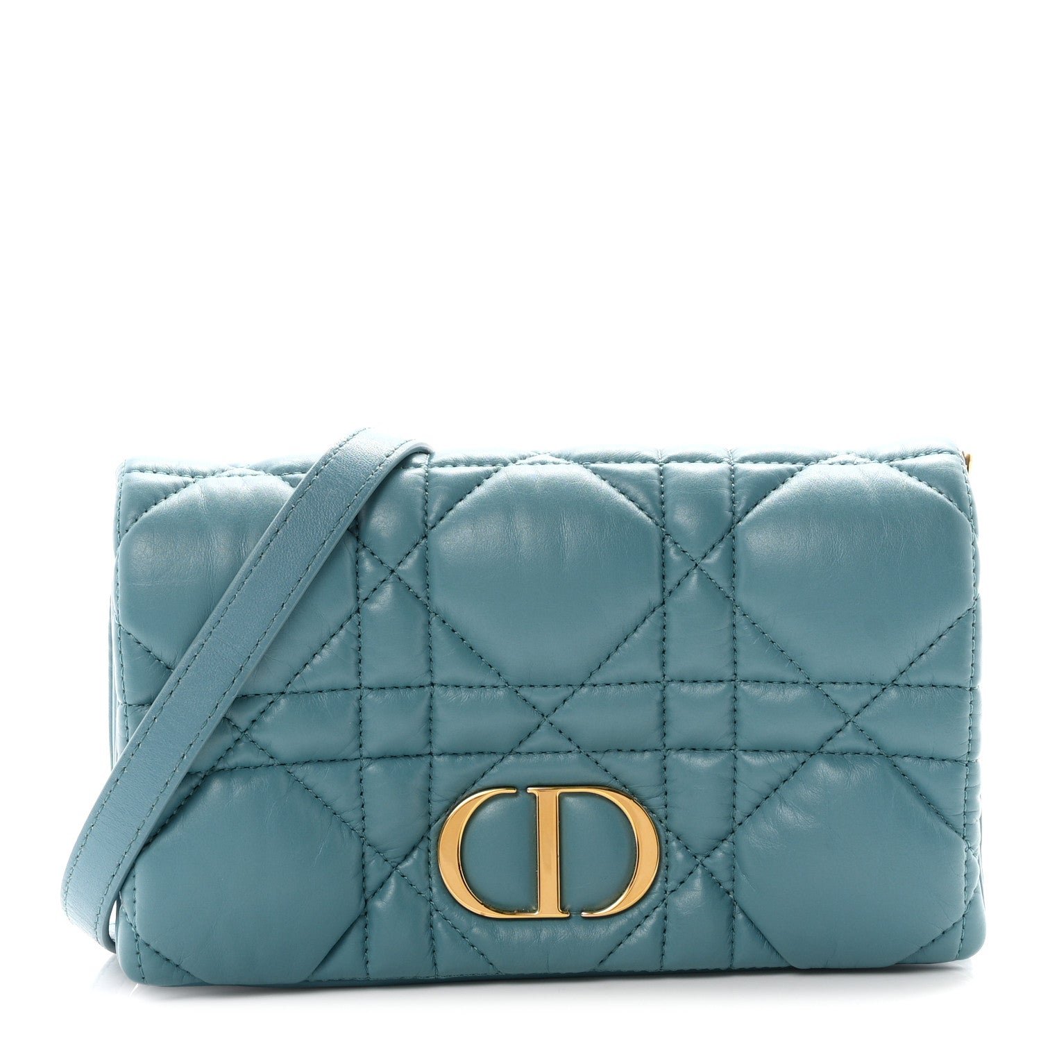 Christian Dior Calfskin Macrocannage Mini Caro Bag Horizon Blue