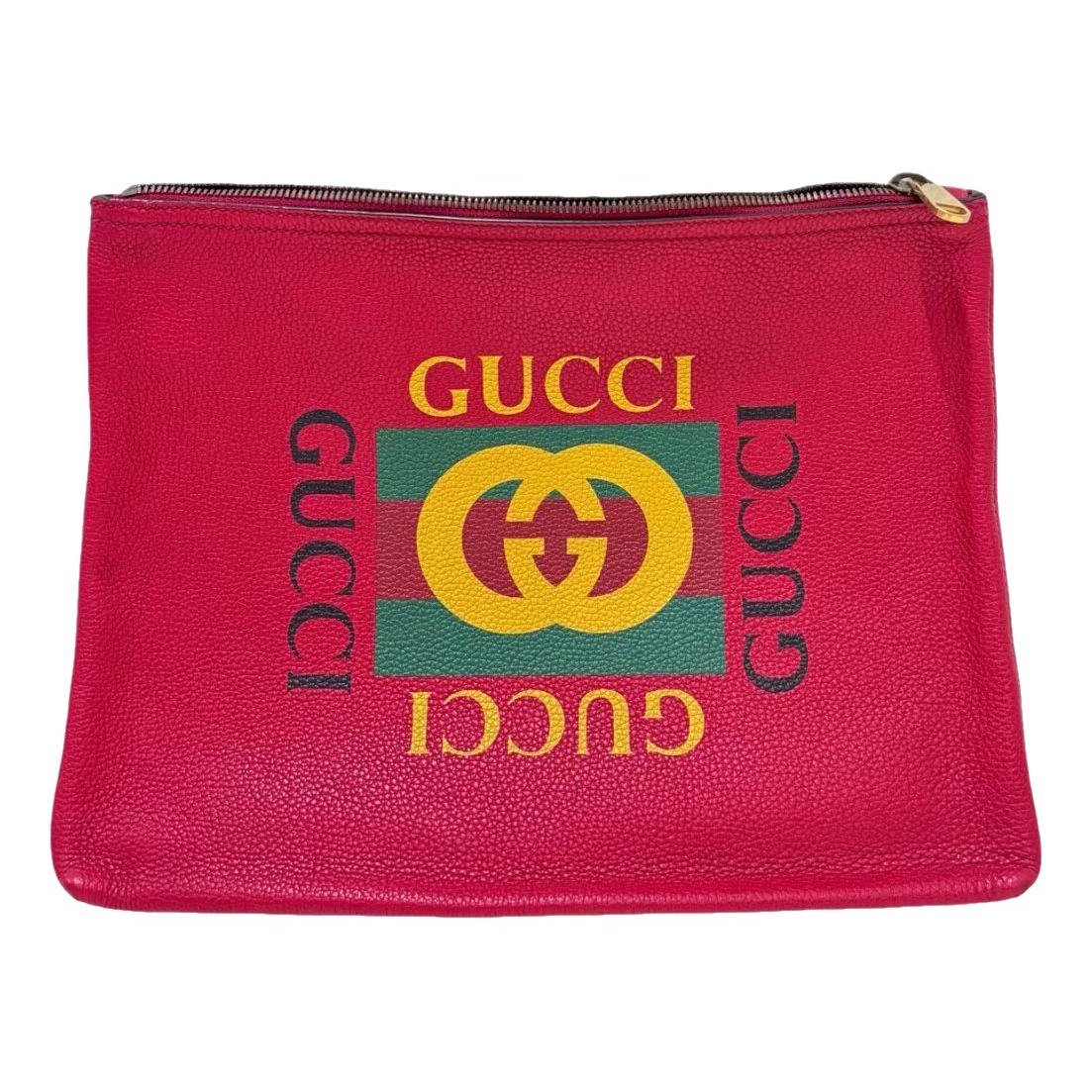 Leather clutch bag