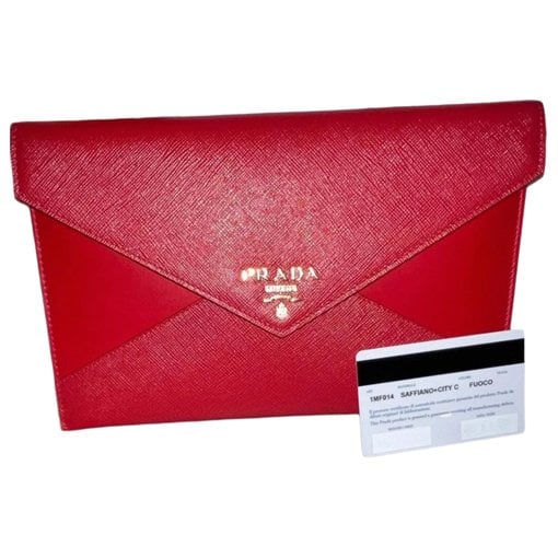Leather clutch bag