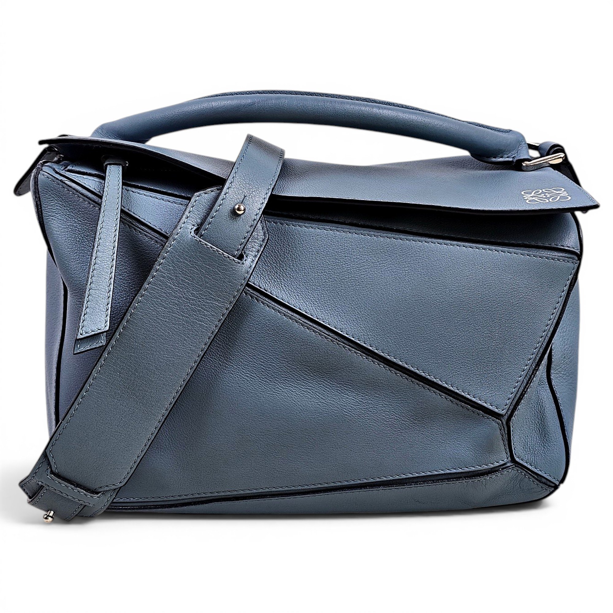 Puzzle leather handbag