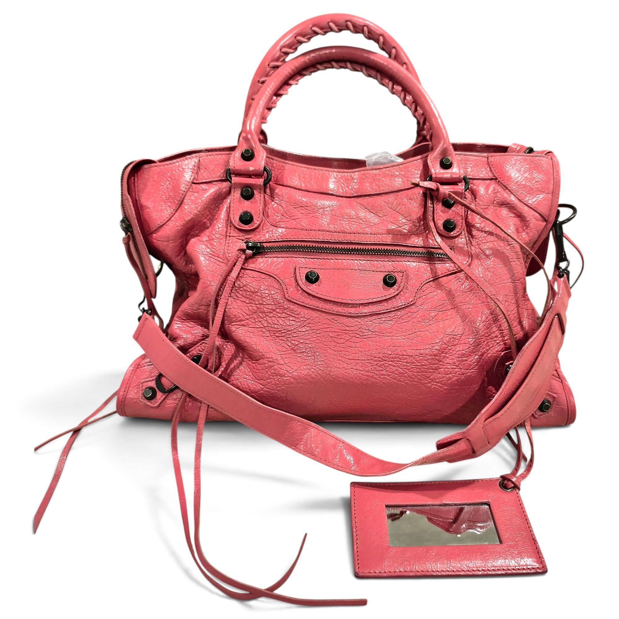 City leather handbag