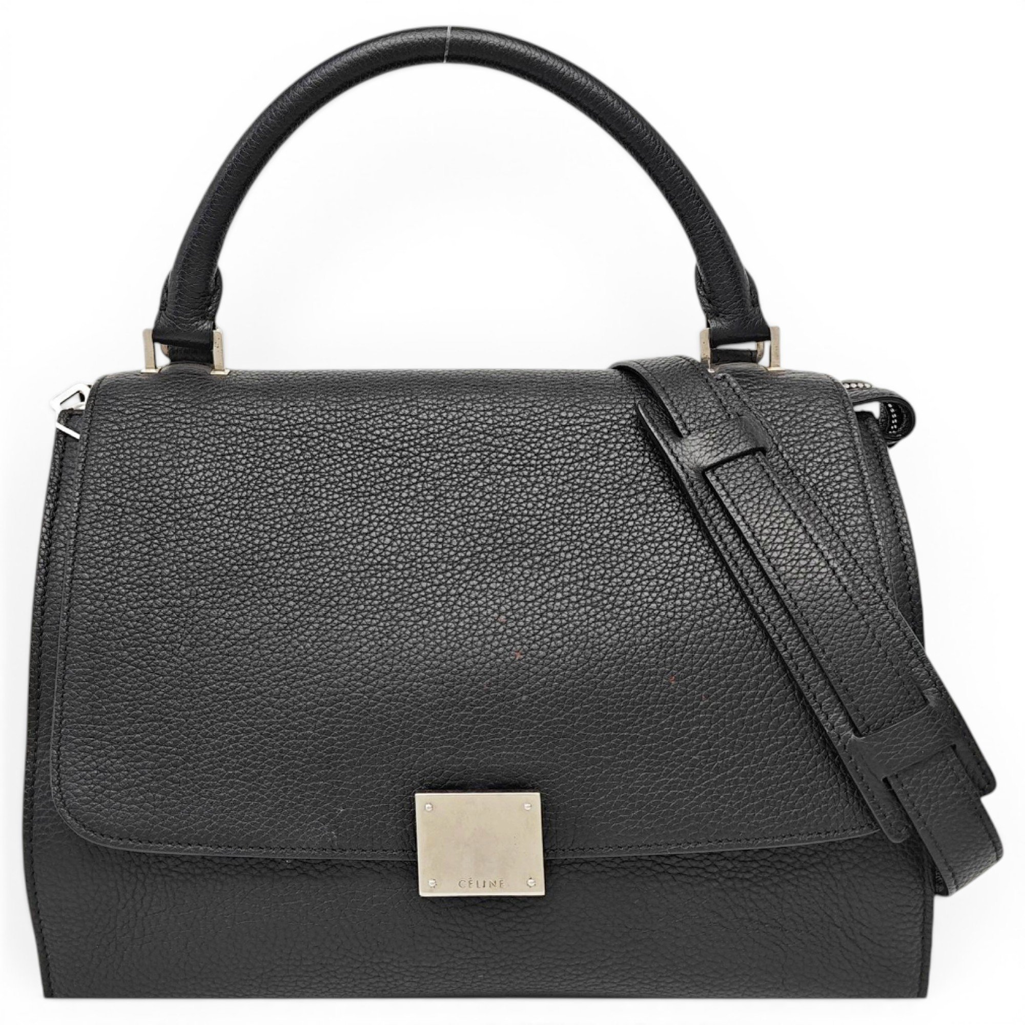 Trapèze leather handbag
