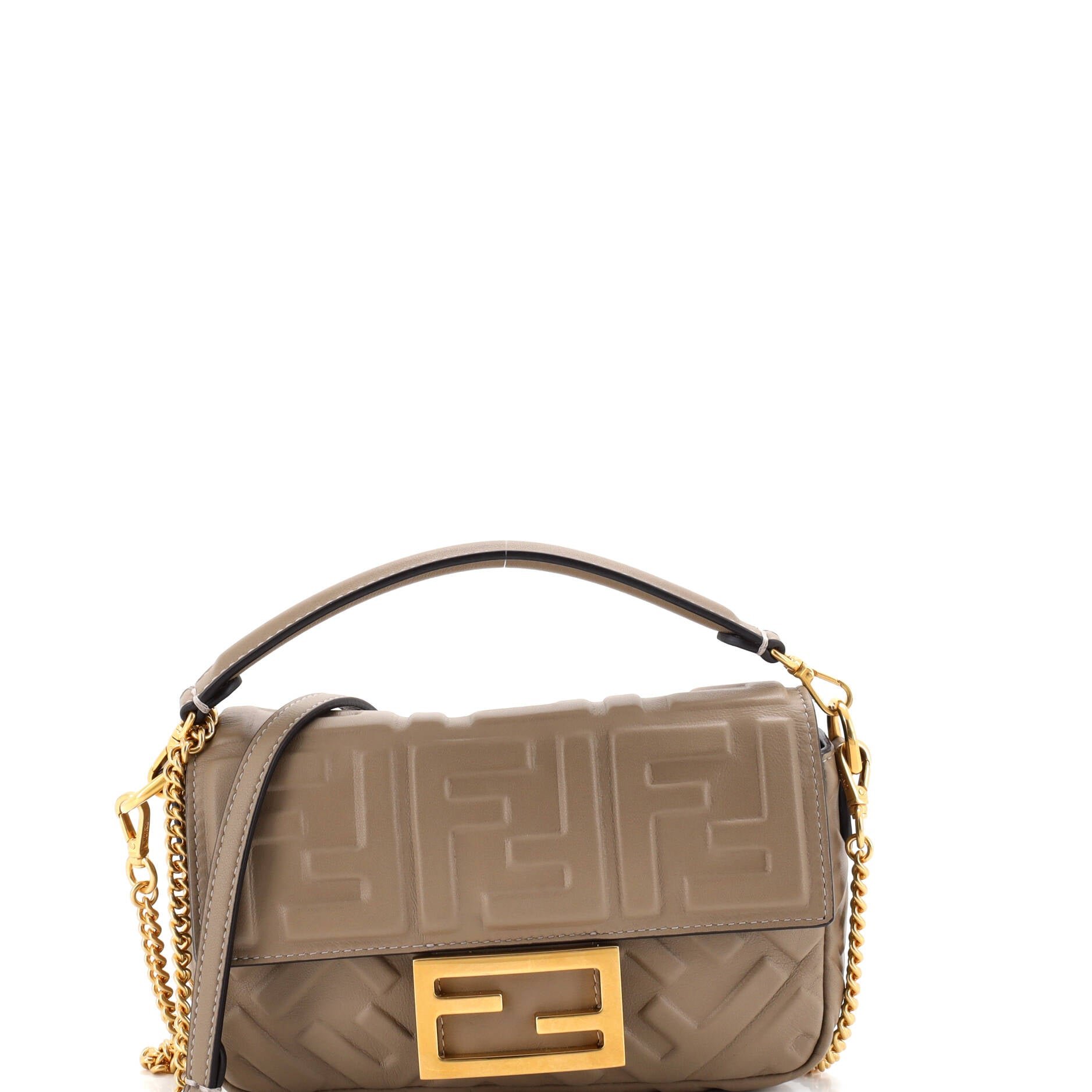 Baguette NM Bag Zucca Embossed Leather Mini