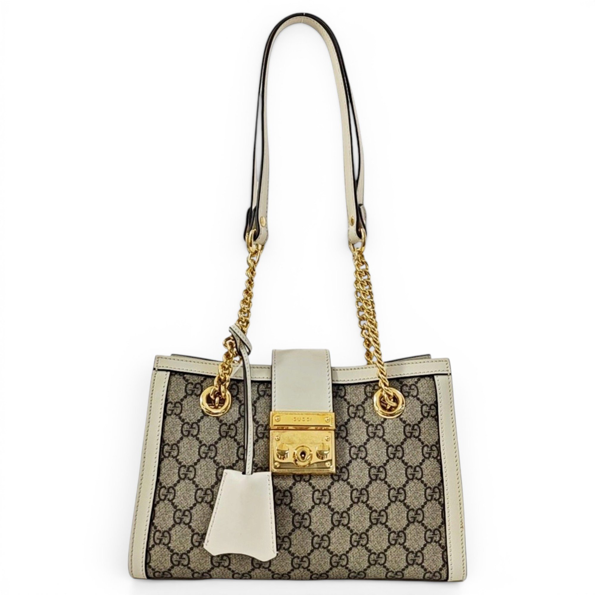 Padlock leather handbag