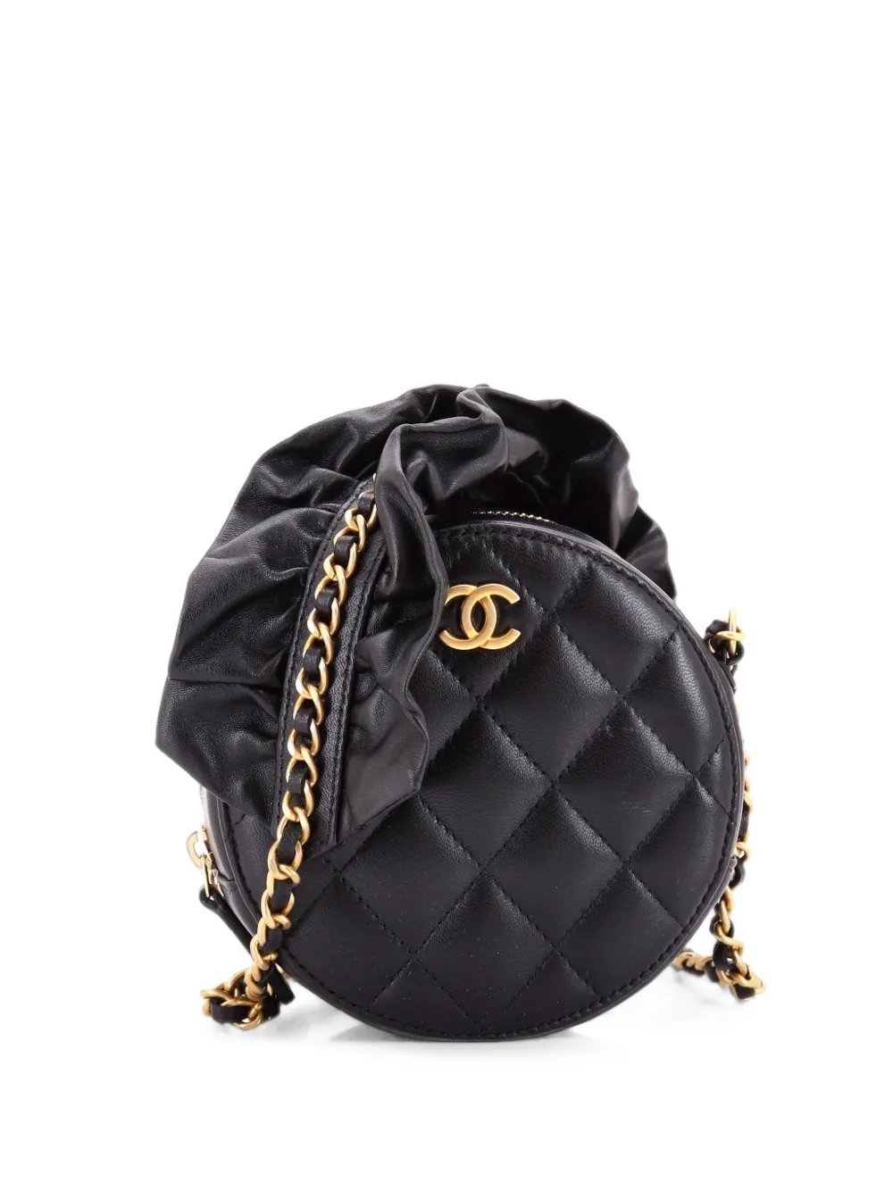 Chanel Romance Round Clutch with Chain Quilted Lambskin crossbody bag