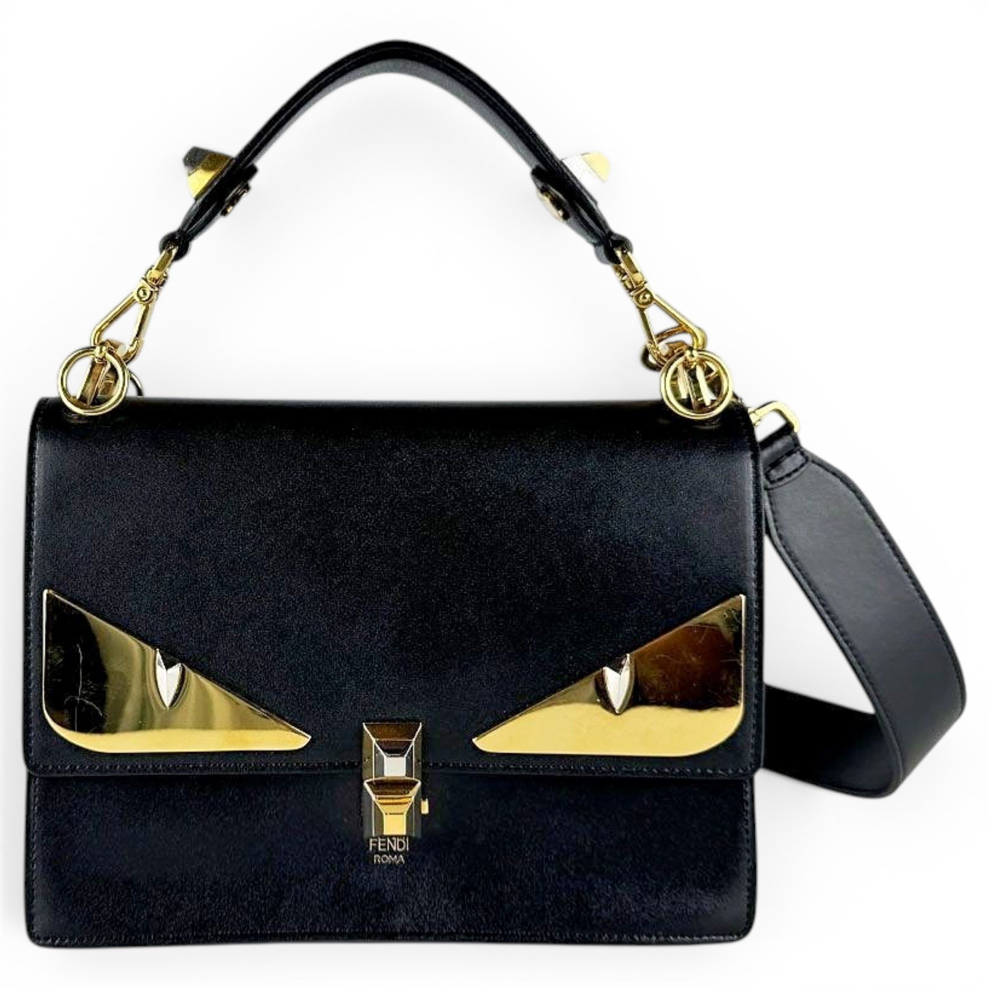 Pocket leather handbag