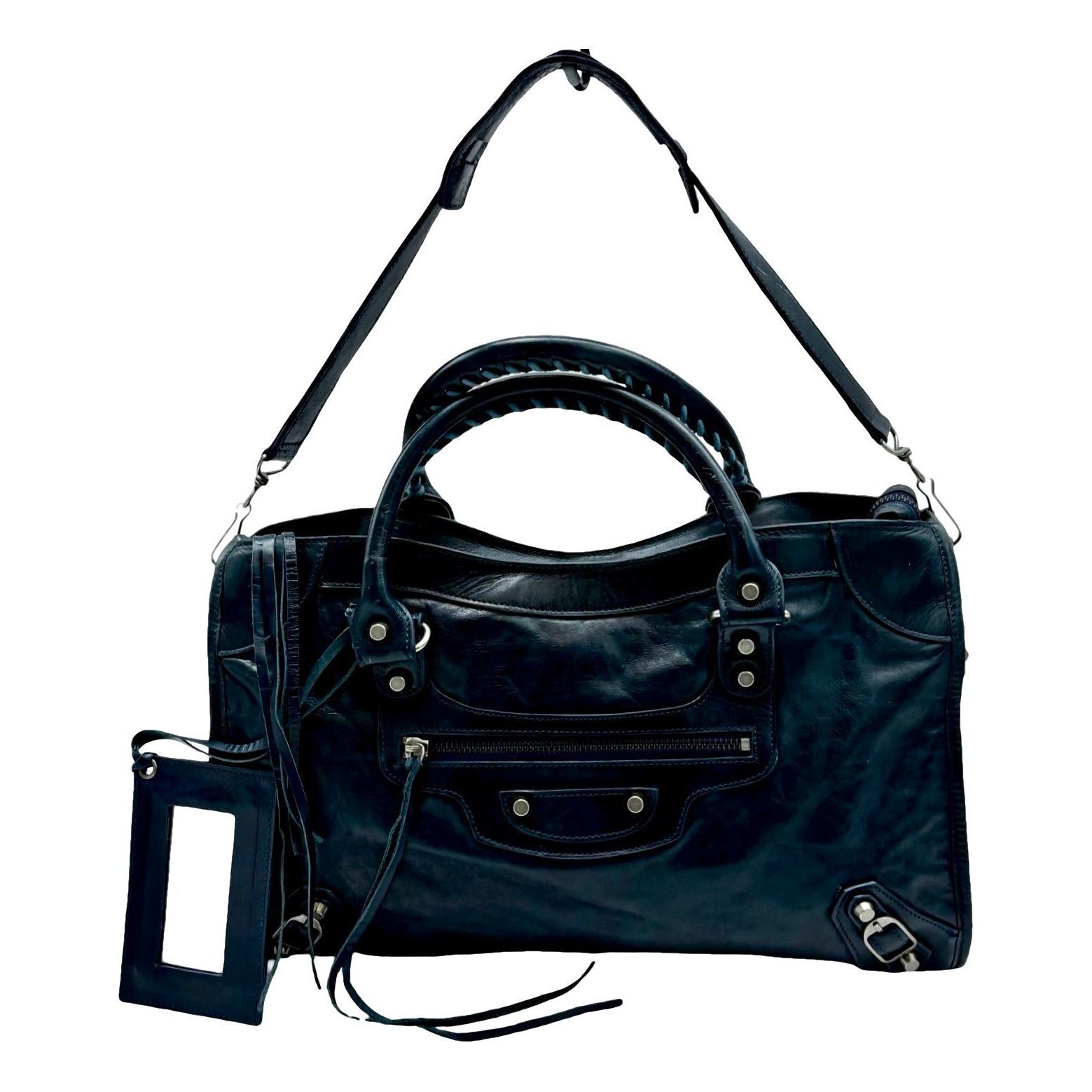 City leather handbag