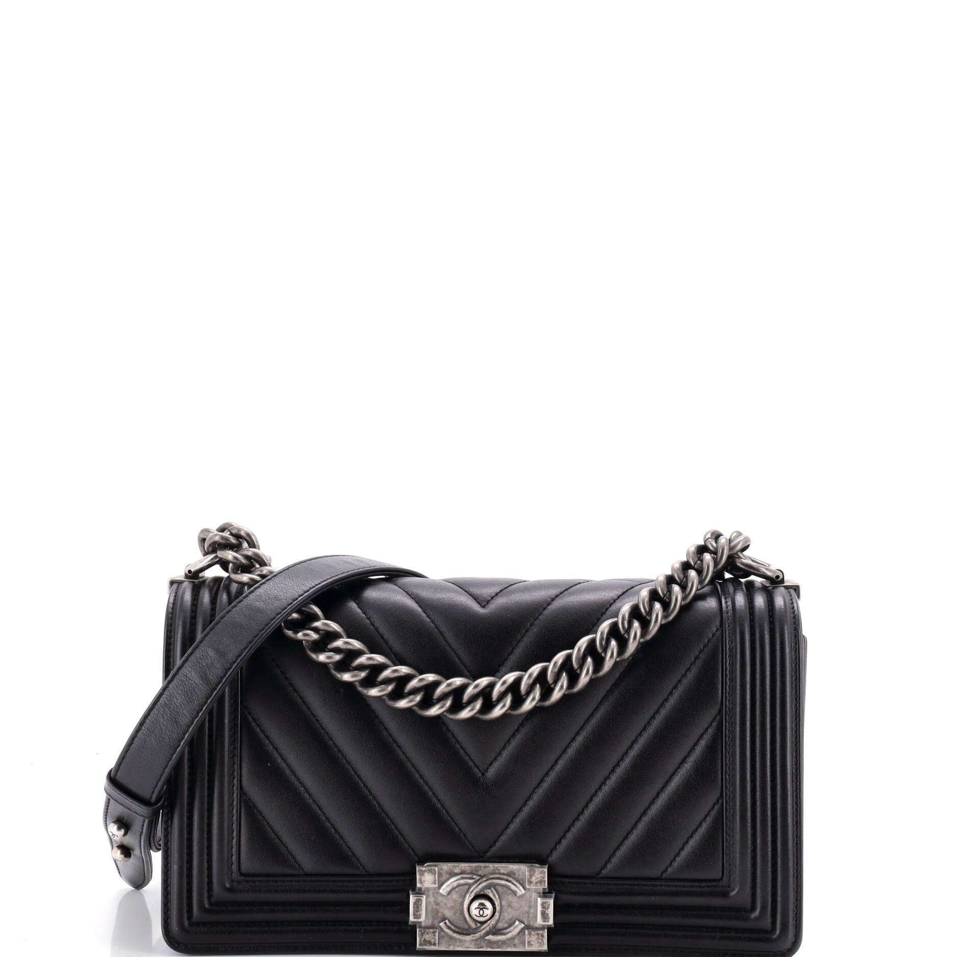 Boy Flap Bag Chevron Calfskin Old Medium