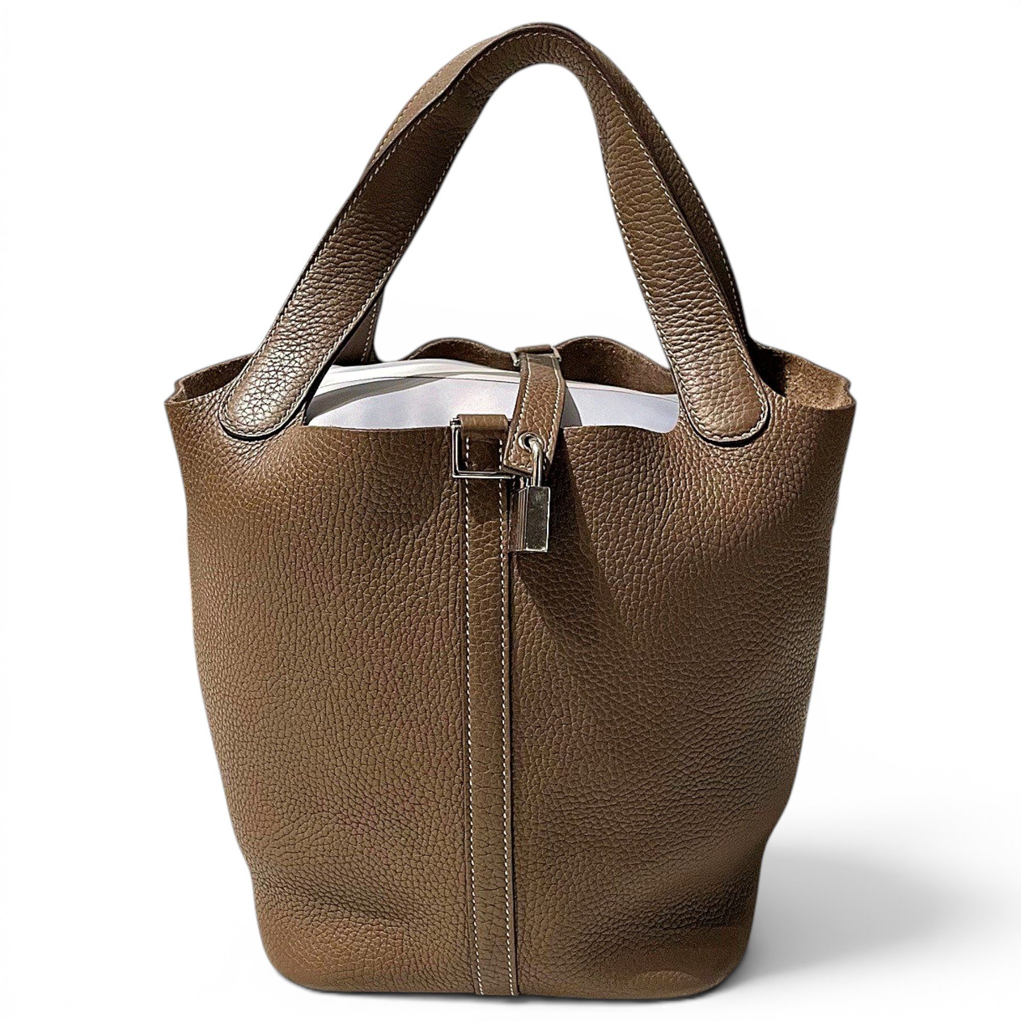 Picotin leather tote