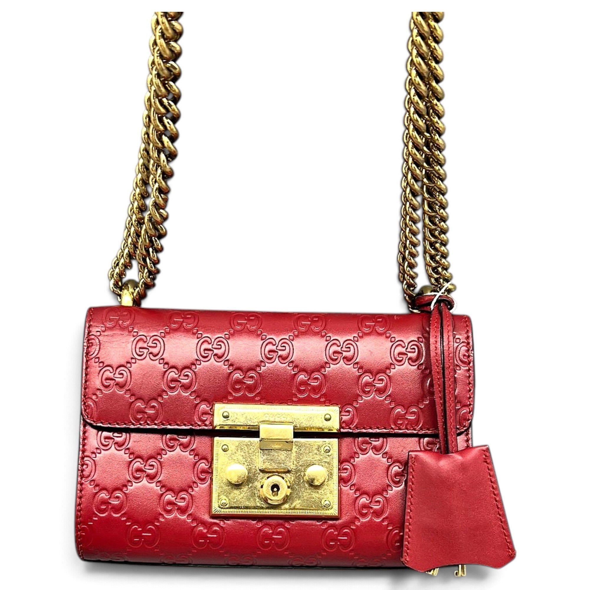Padlock leather handbag