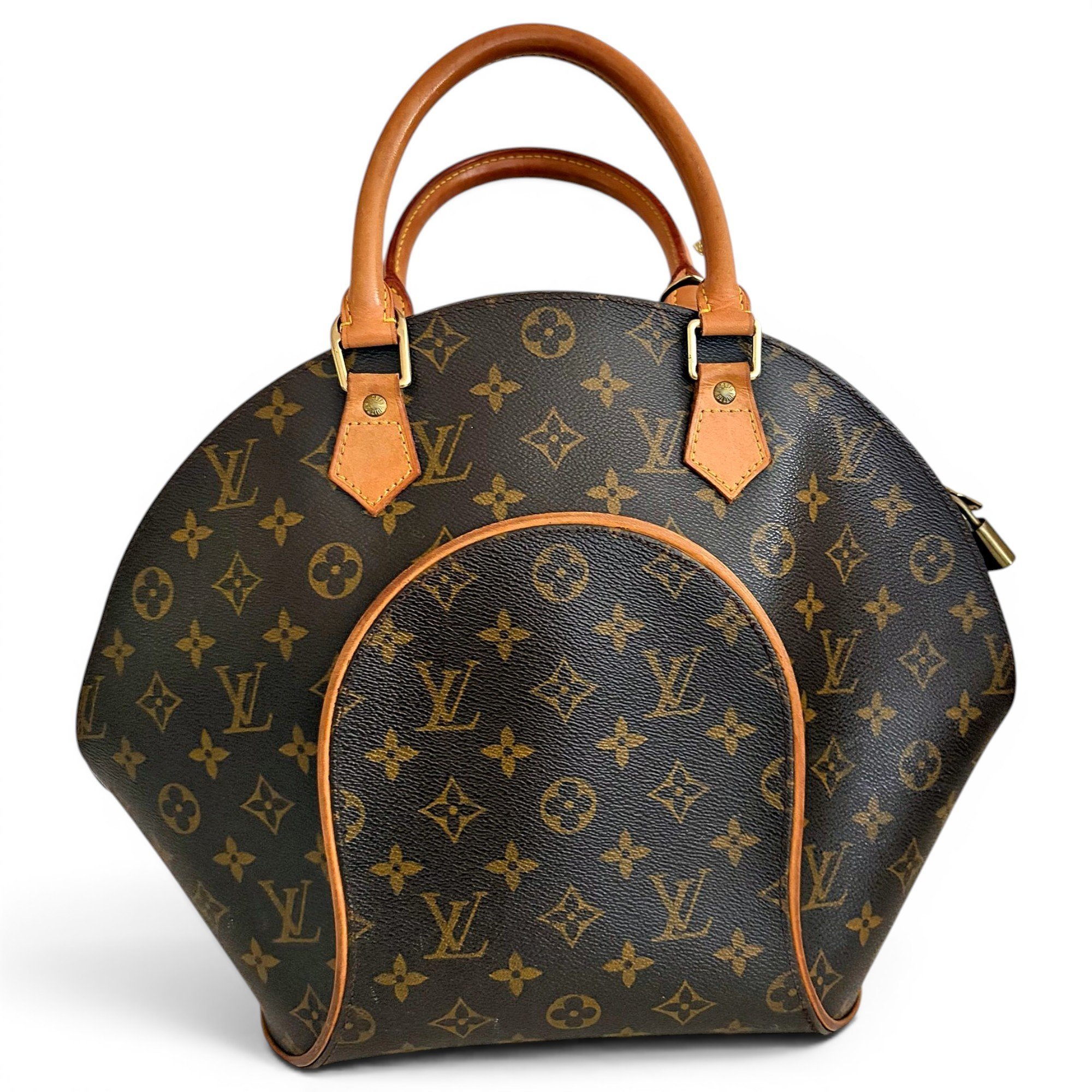 Ellipse leather handbag