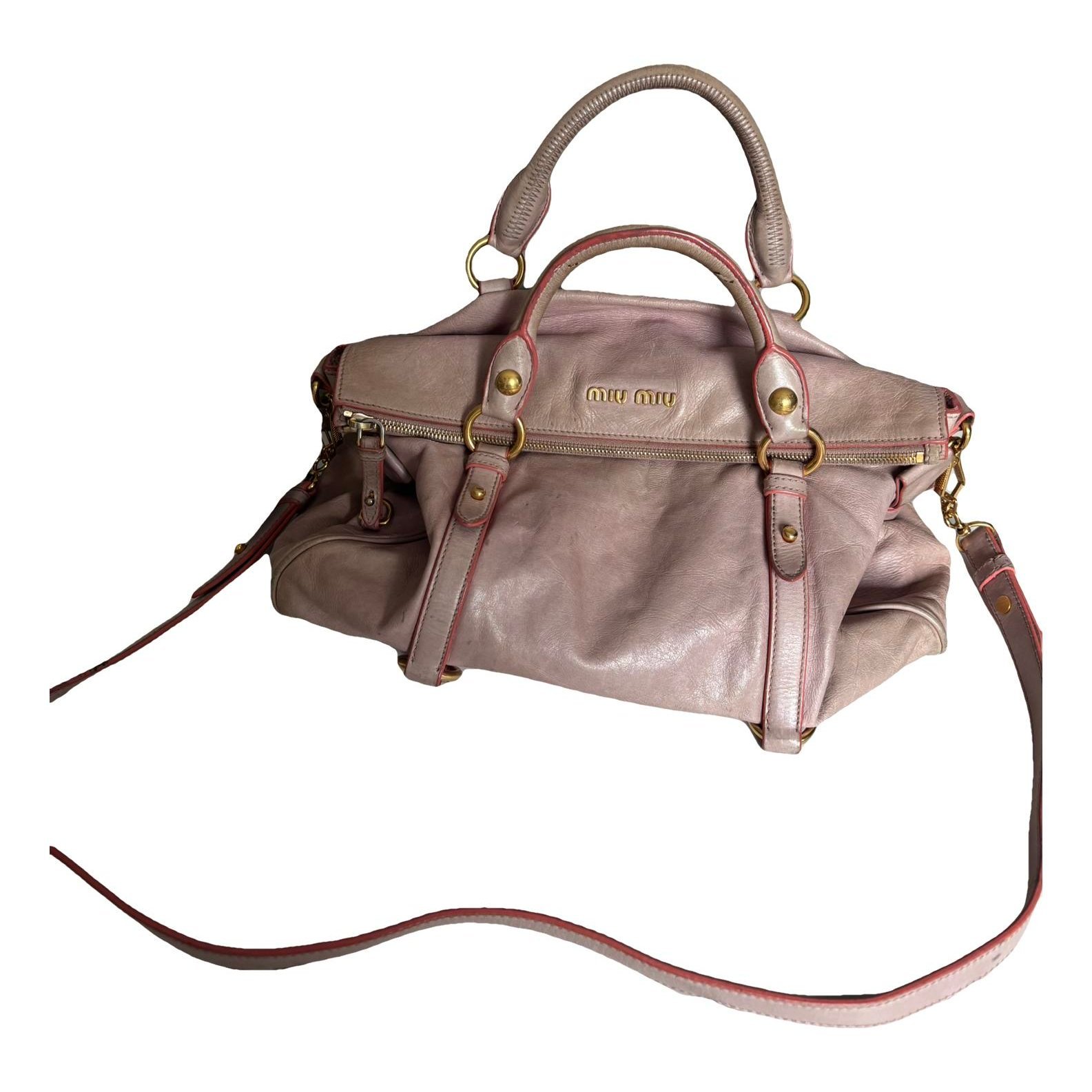 Bow bag leather handbag