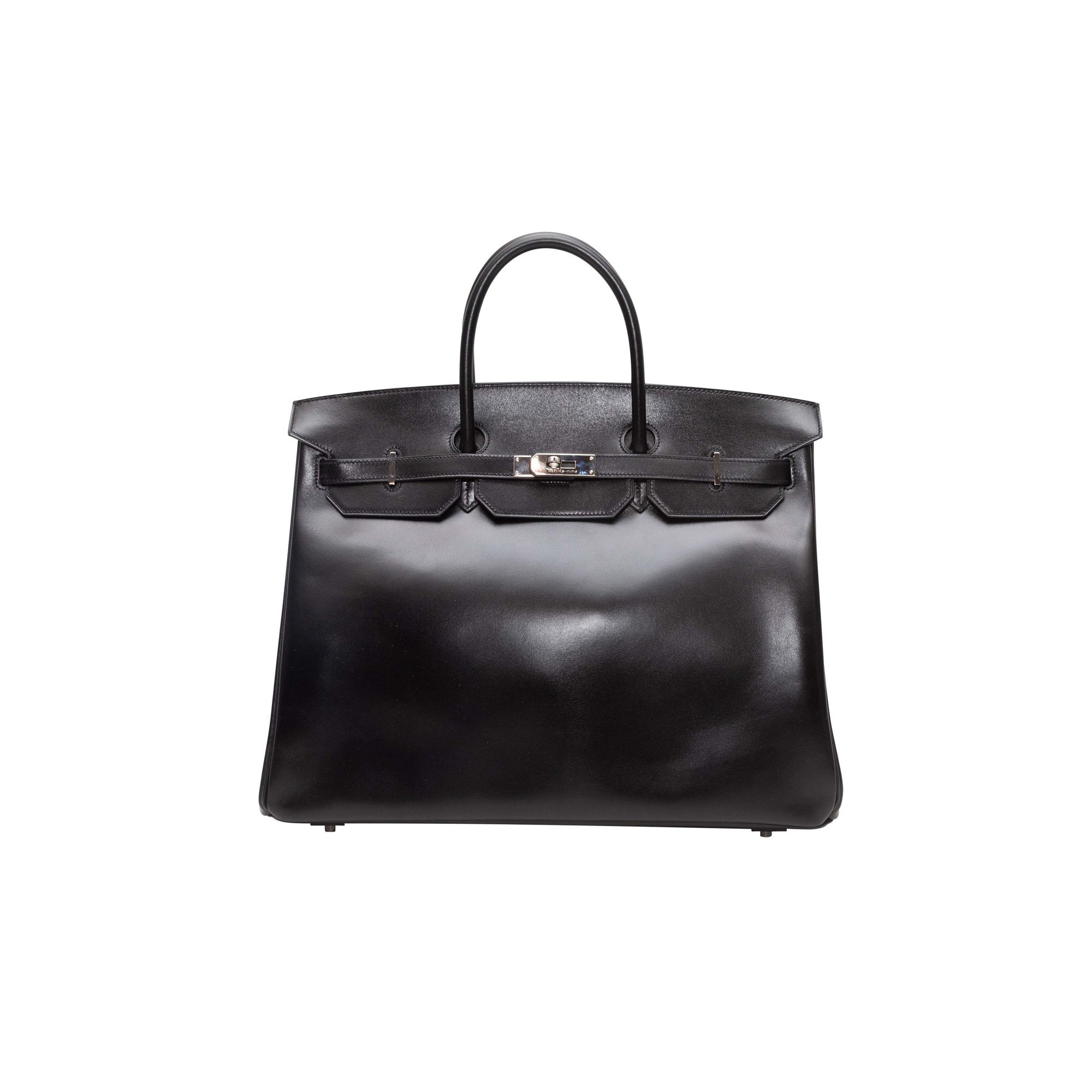 Hermes Birkin 40 Handbag Black Box Calf Leather
