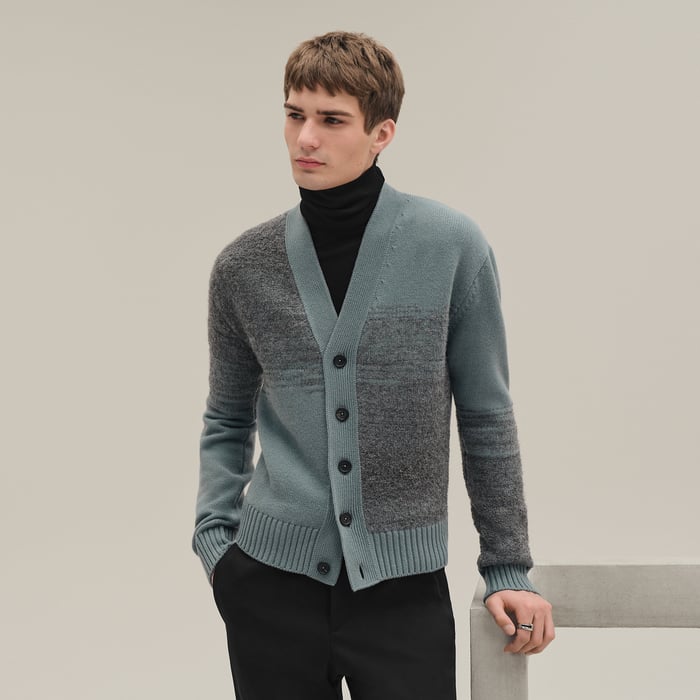 Eucalyptus "Bouclette Ombree" Buttoned Cardigan