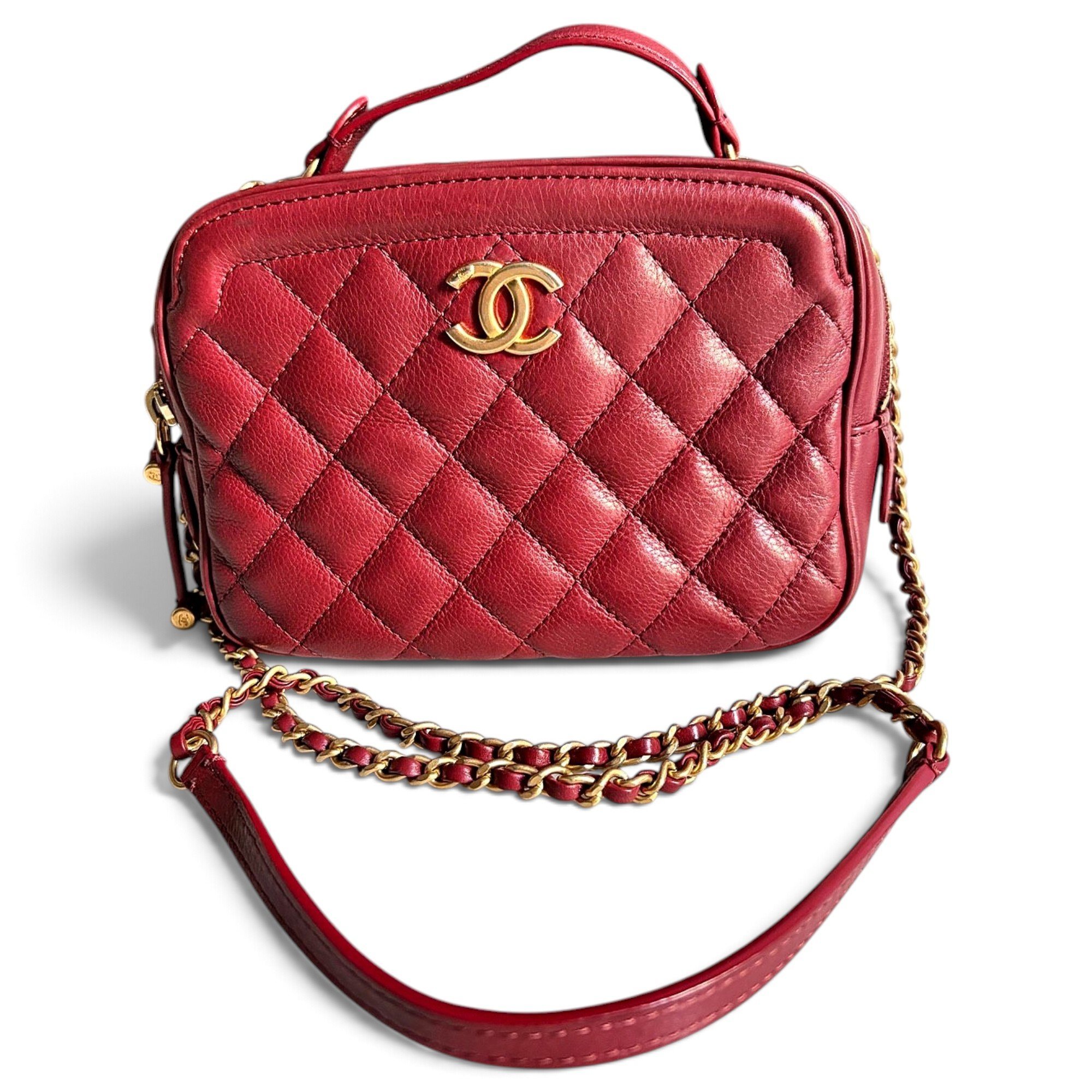 Vanity leather handbag
