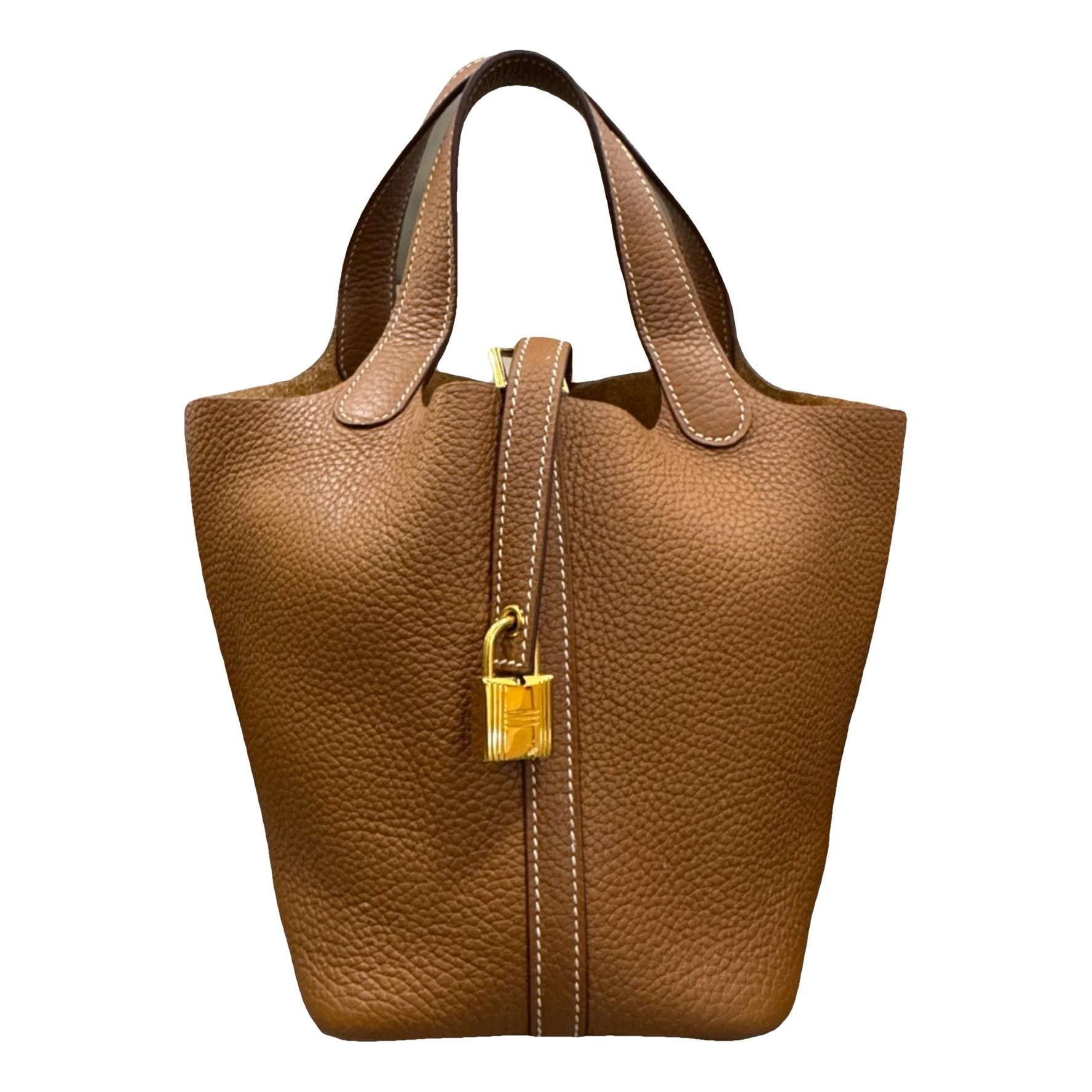 Picotin leather tote