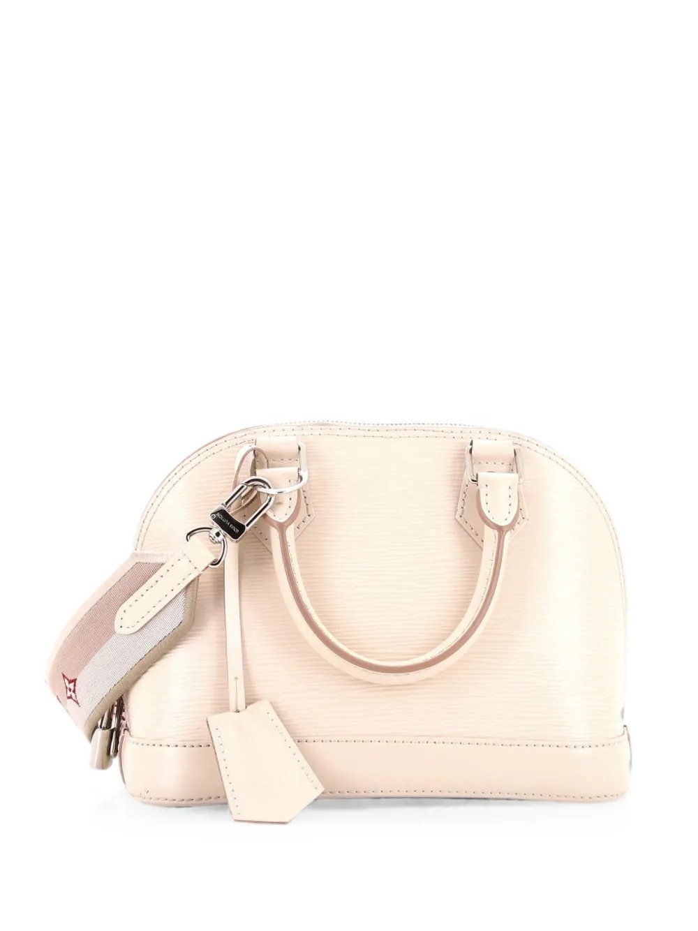 Alma Handbag Epi Leather with Logo Jacquard Strap BB shoulder bag