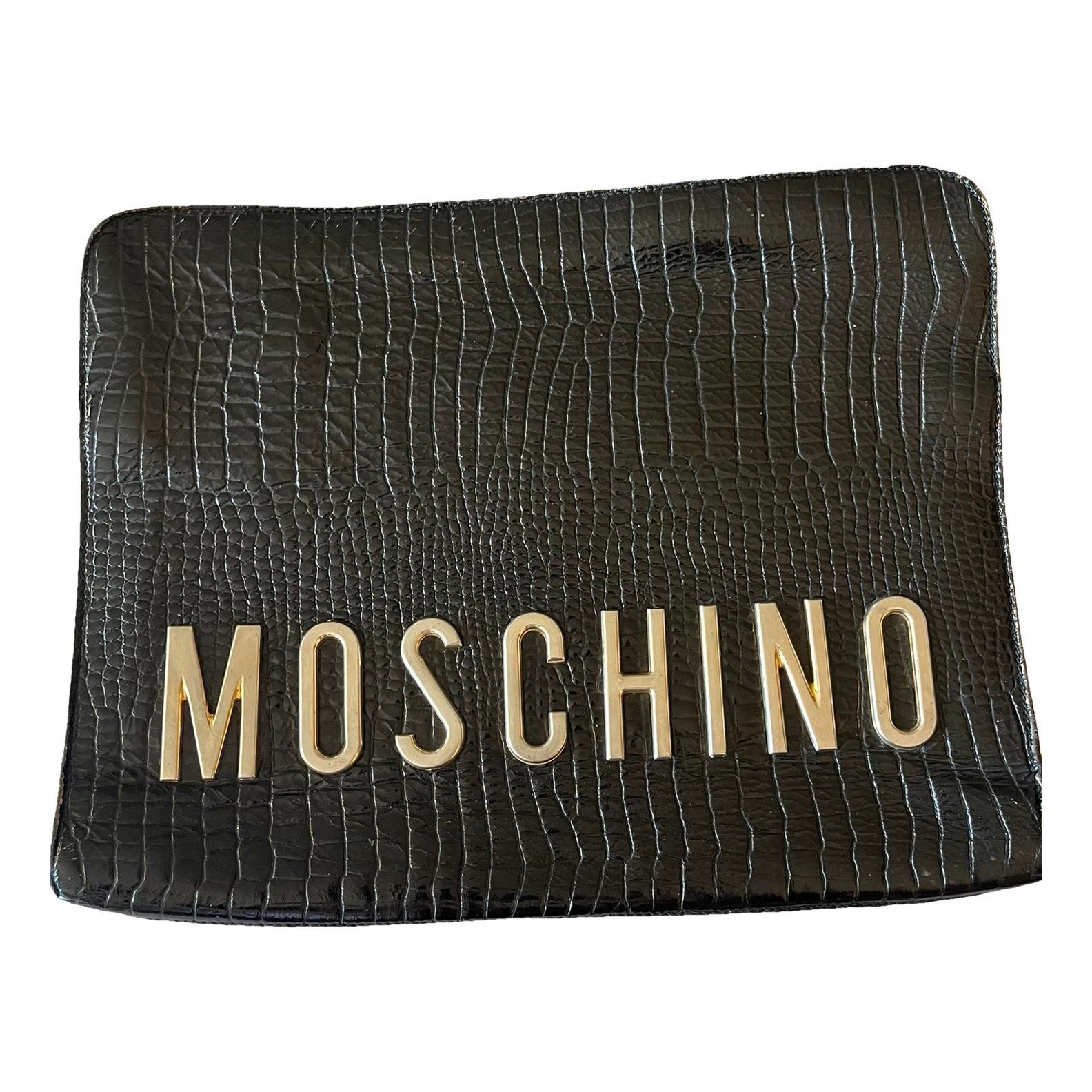 Leather clutch bag