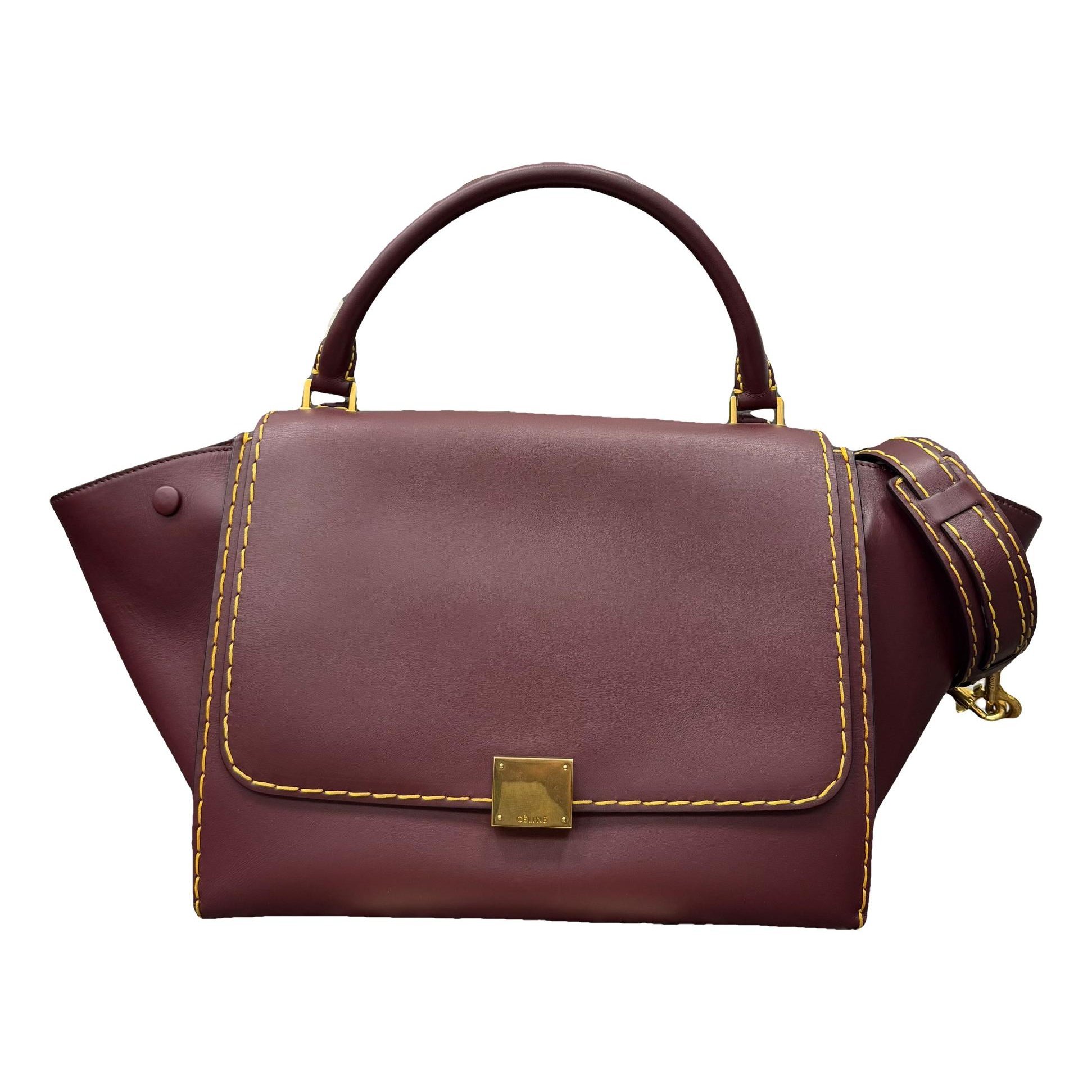 Trapèze leather handbag