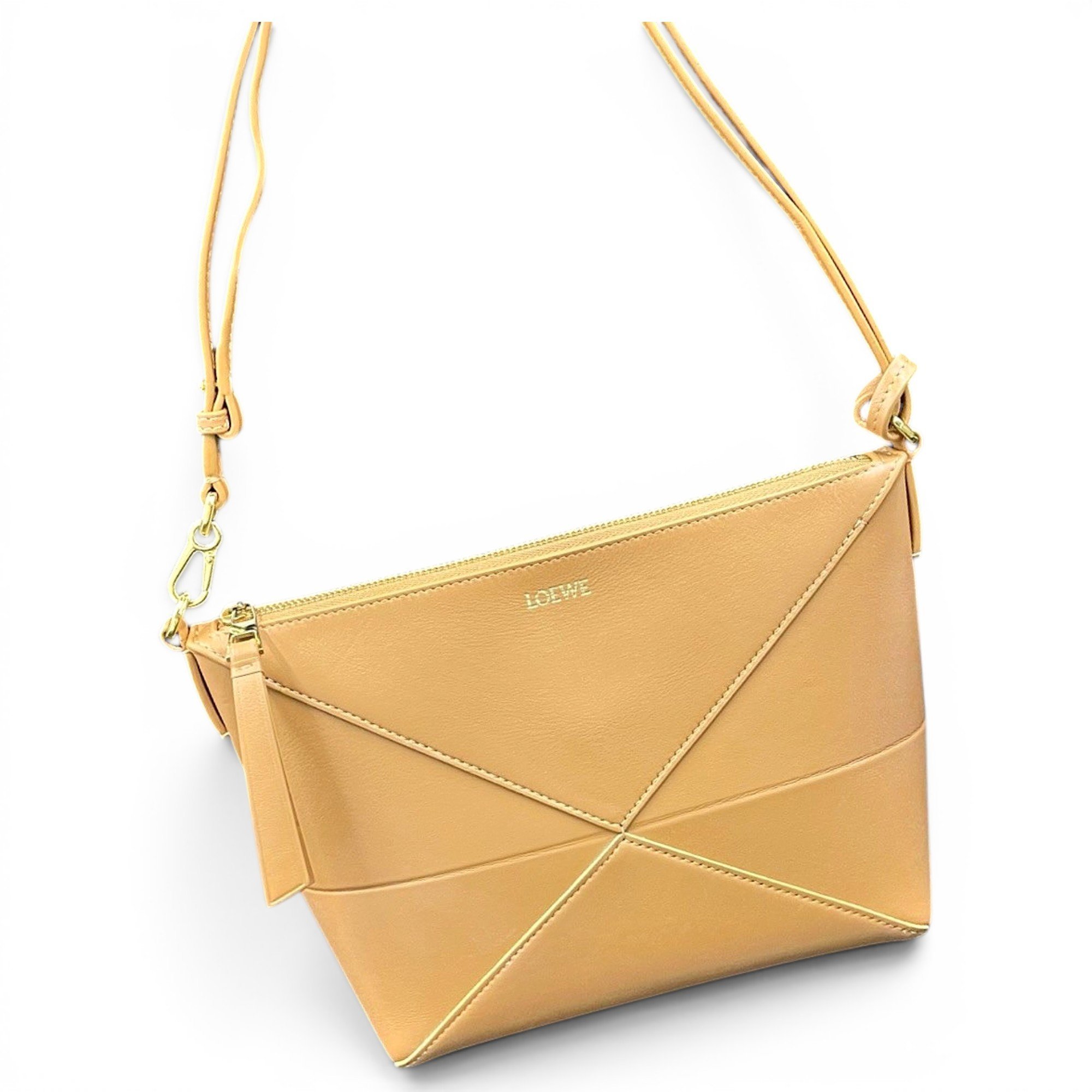 Puzzle Fold Pouch leather handbag