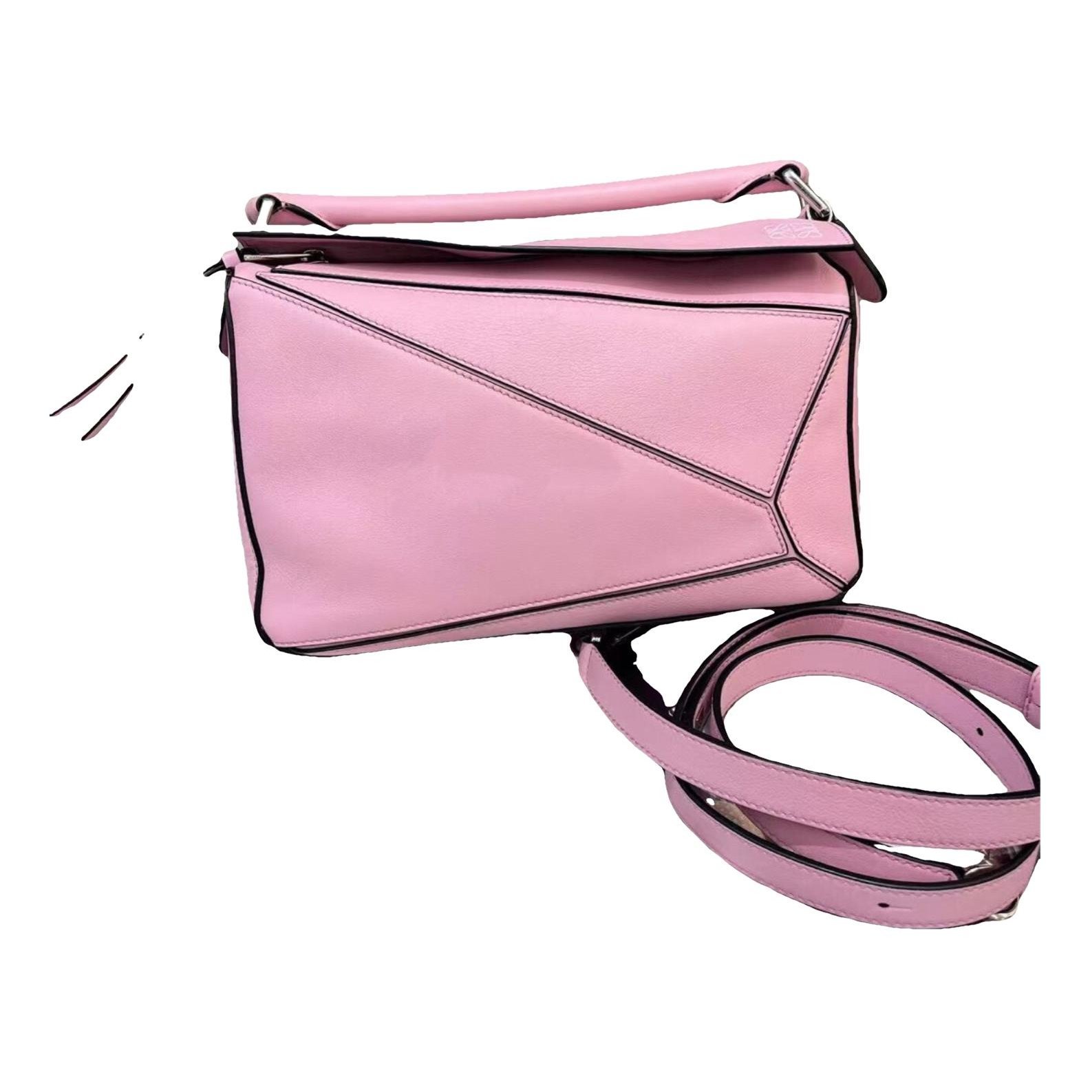 Puzzle leather handbag