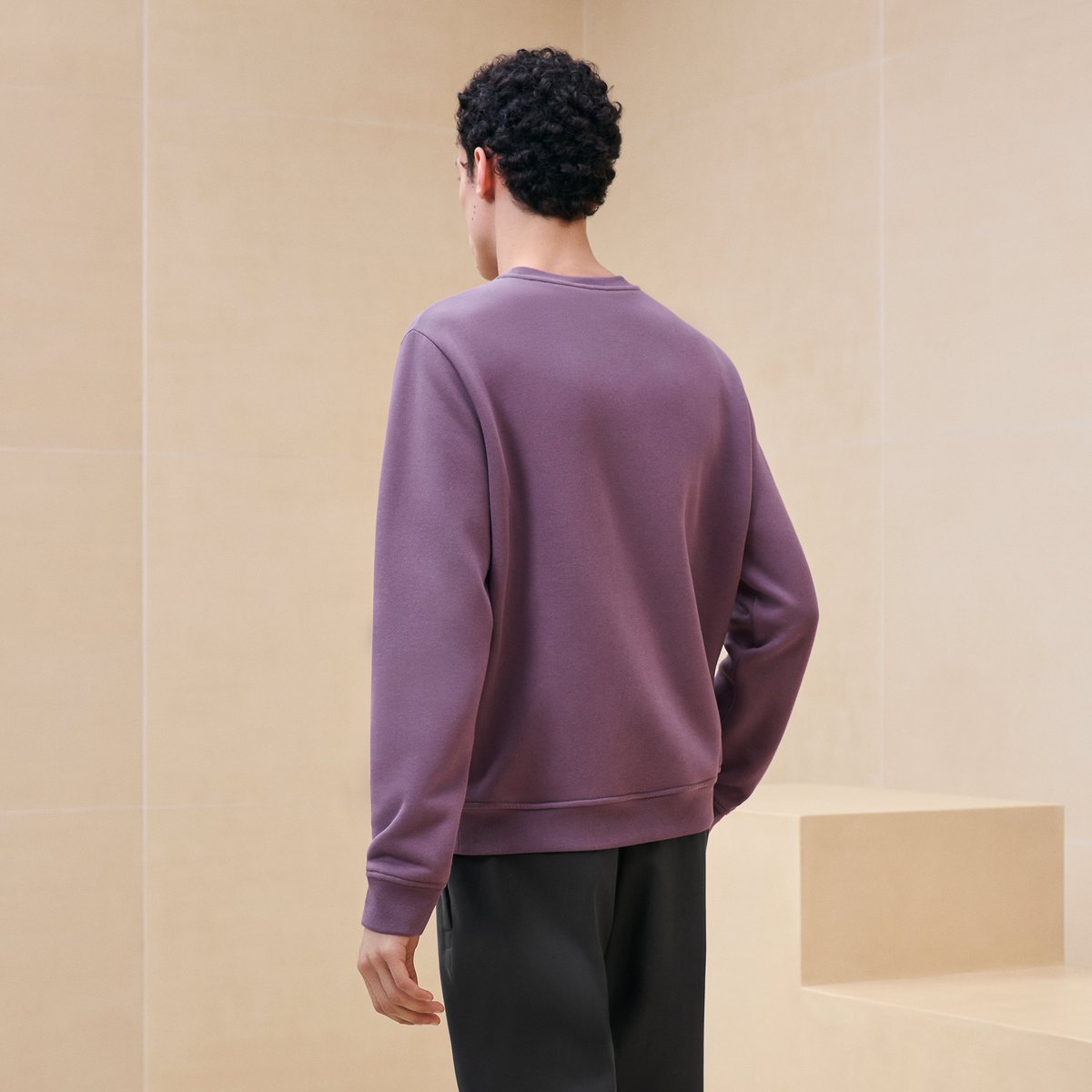 Bruyère "Metallerie Au Carre" Crewneck Sweater With Leather Detail