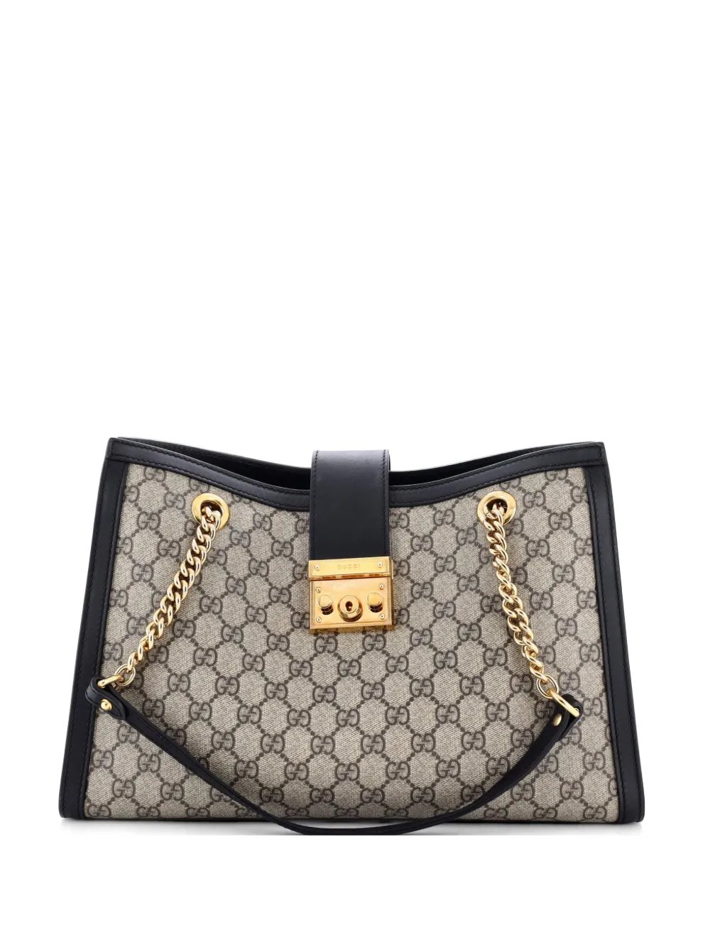 Padlock Chain GG Coated Canvas with Leather Medium tote bag