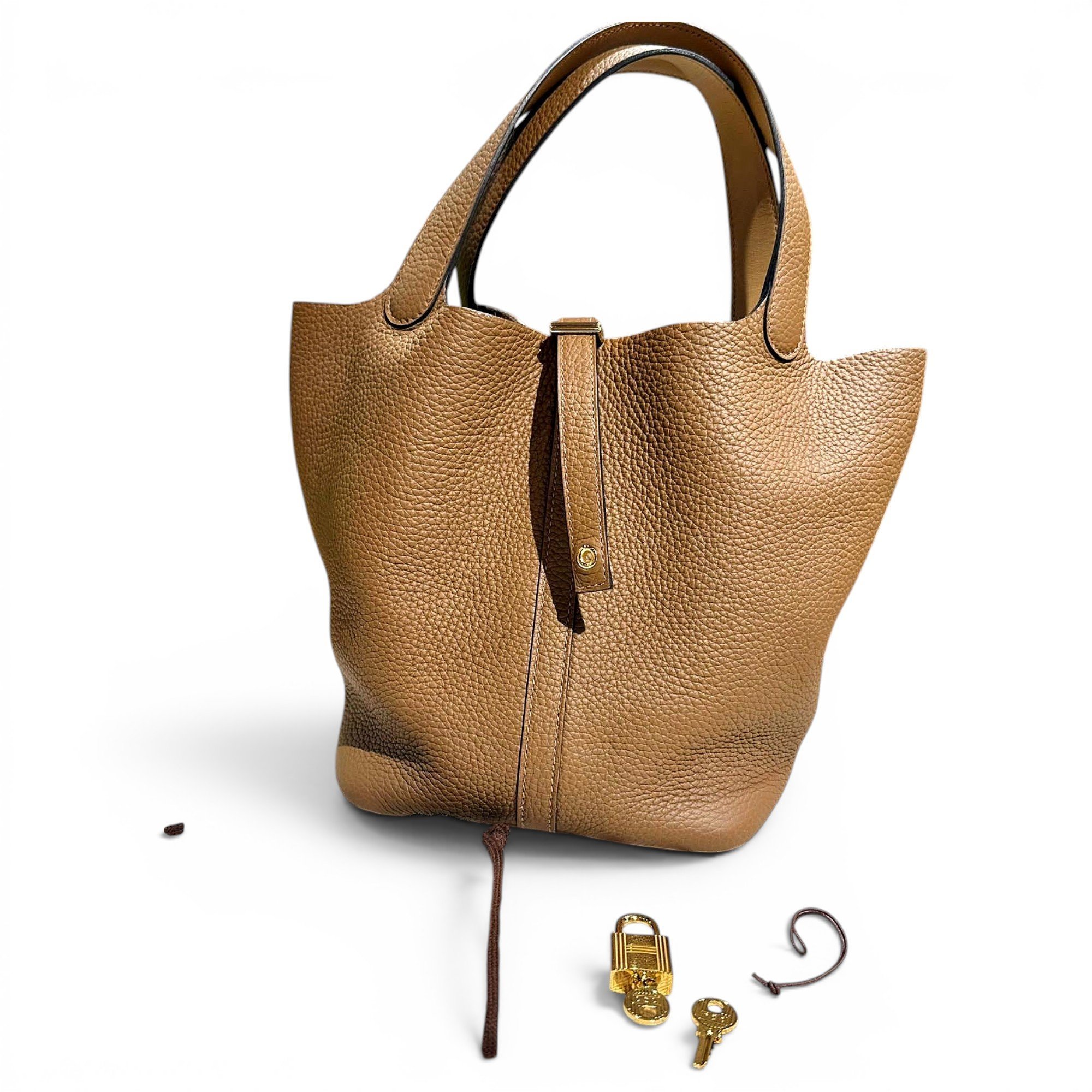 Picotin leather tote