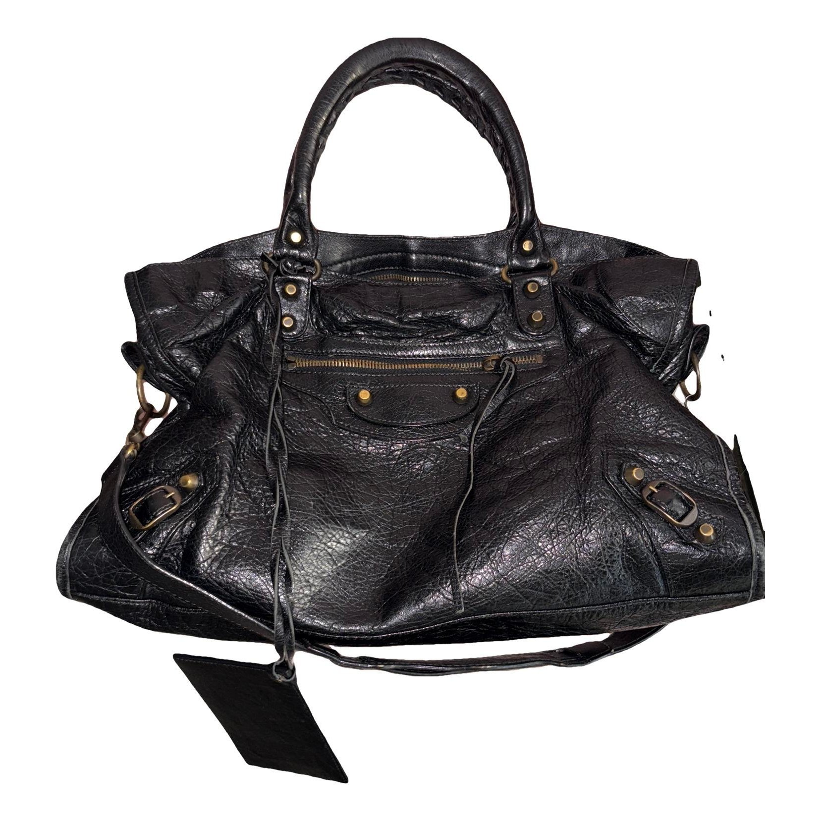 City leather handbag