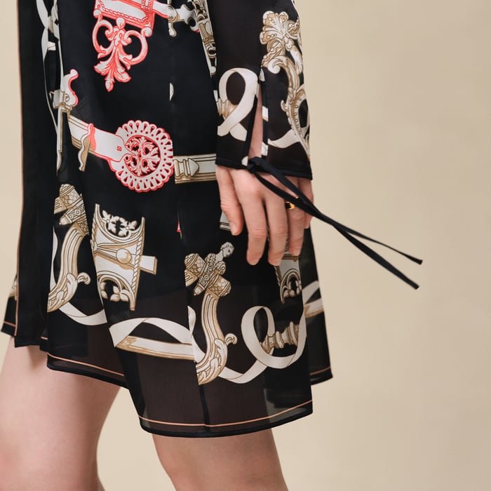 Noir "Ferronnerie Remix" Knotted Collar Dress
