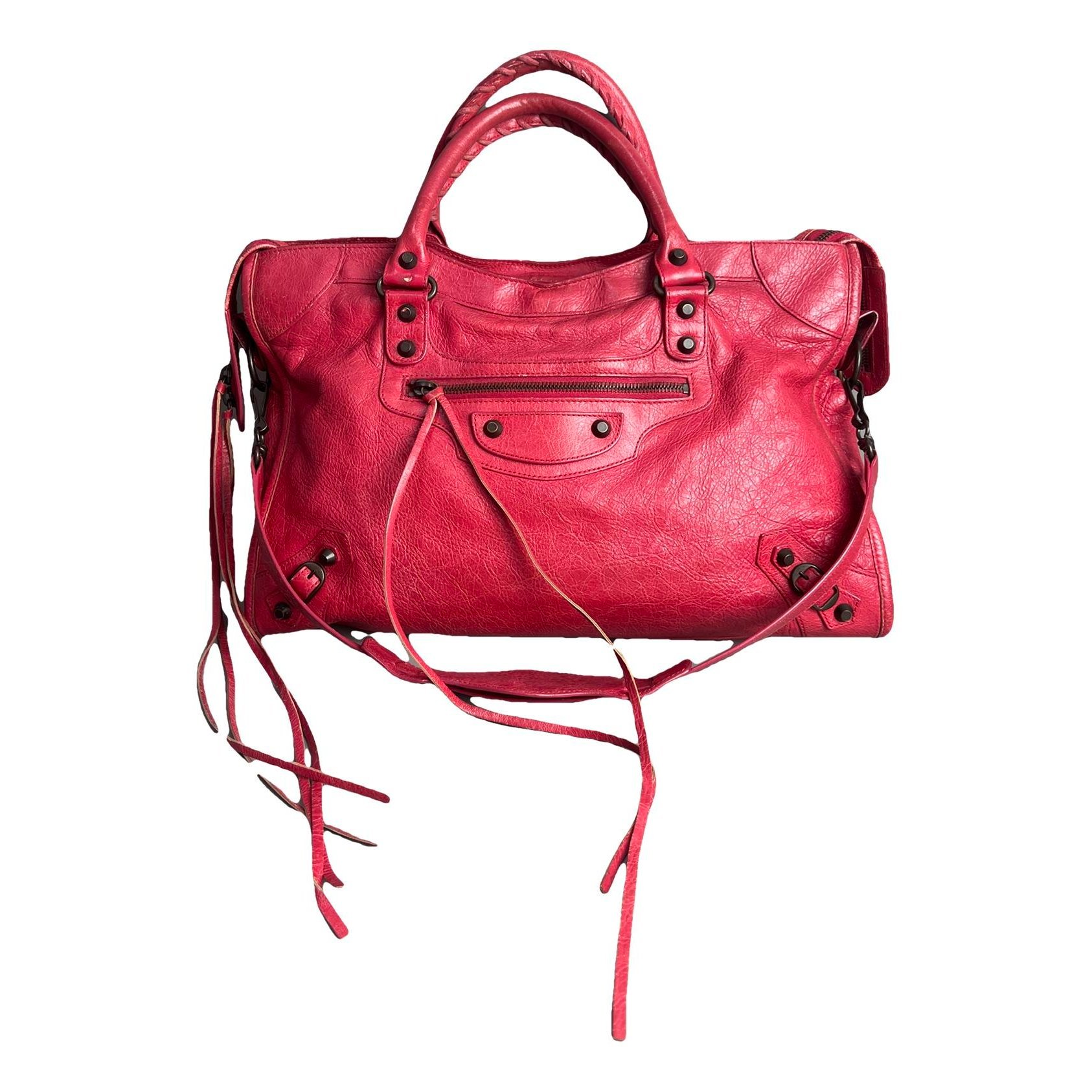 City leather handbag
