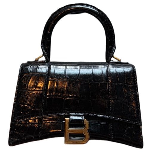 Hourglass leather handbag