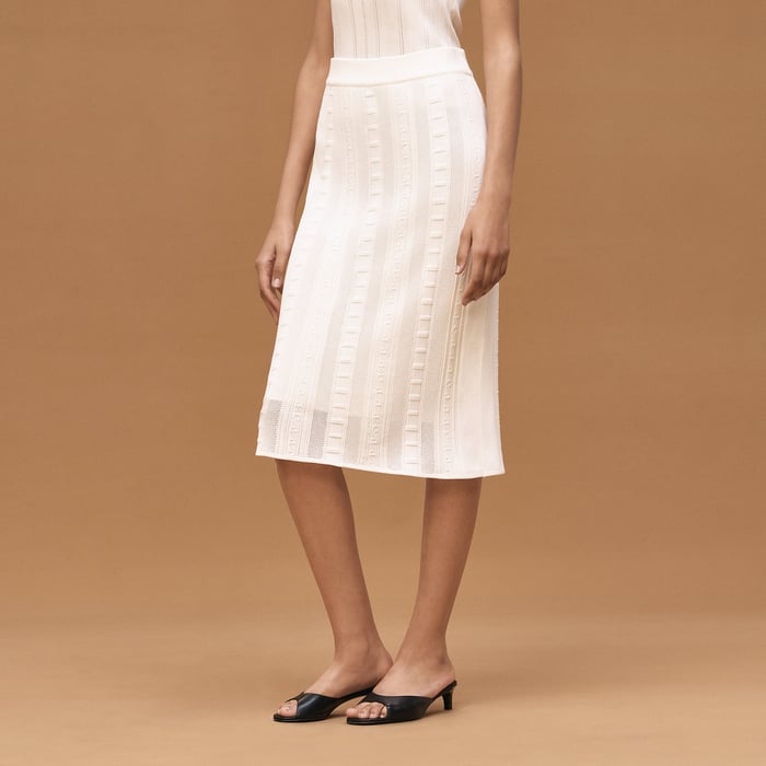 Blanc Céramique Straight Skirt