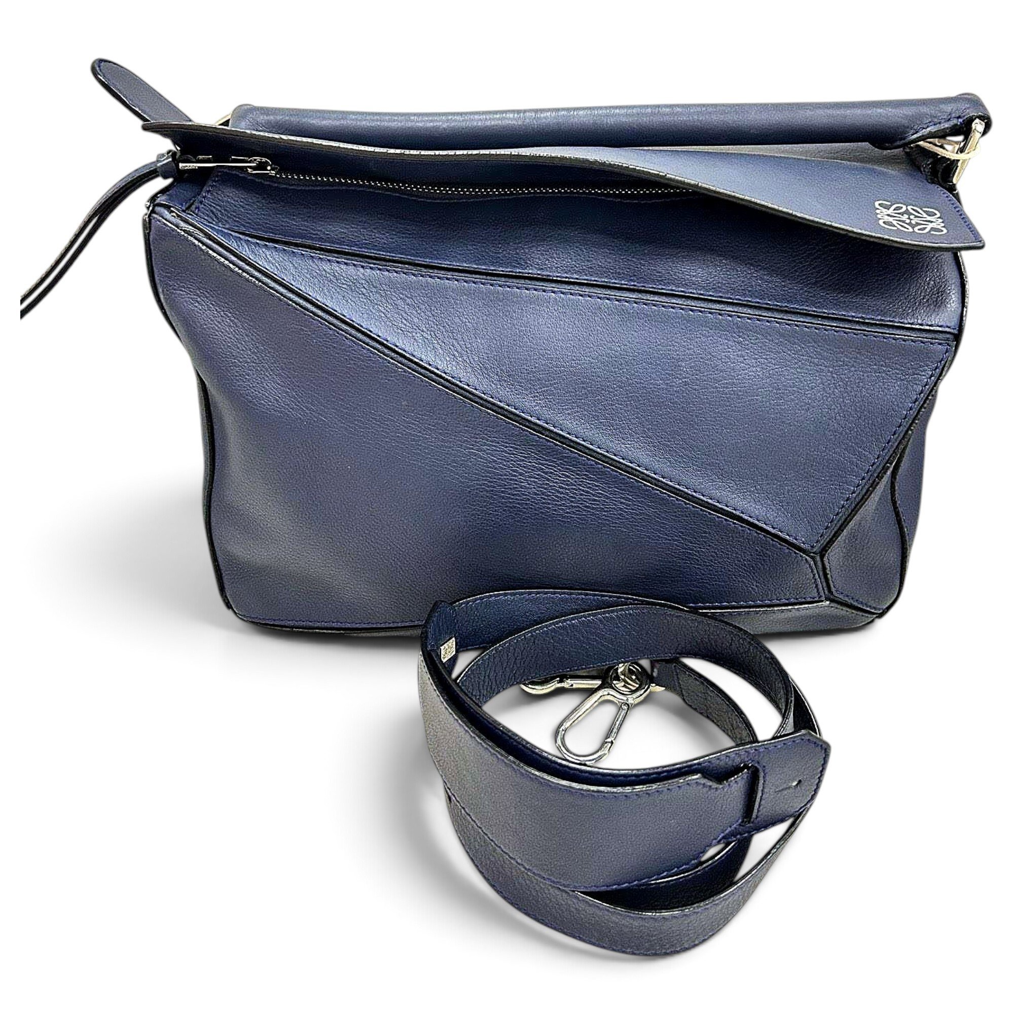 Puzzle leather handbag