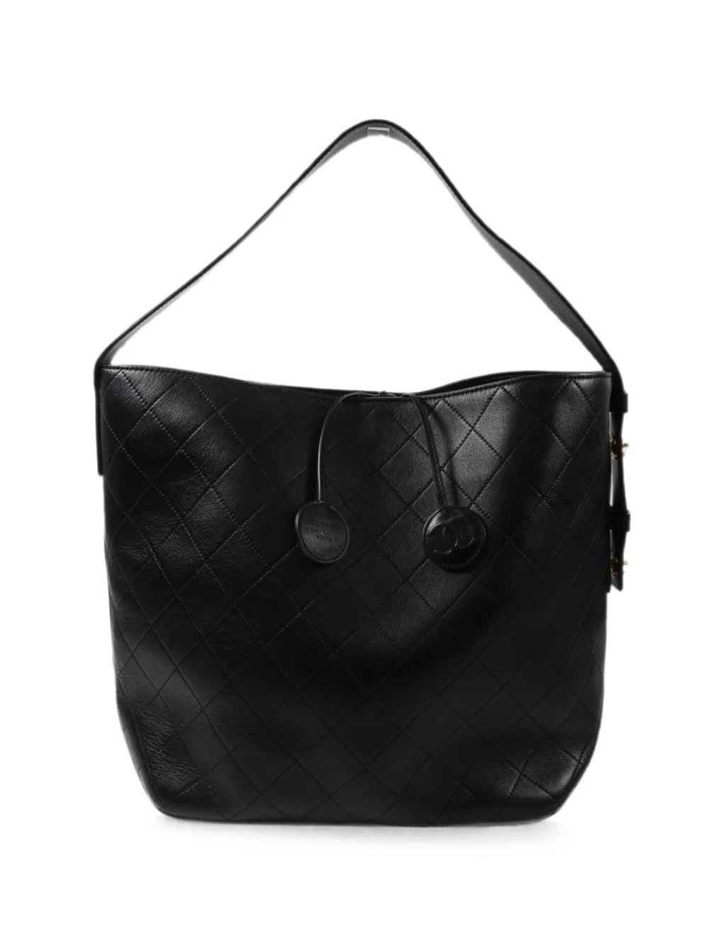 quilted CC leather bucket bag