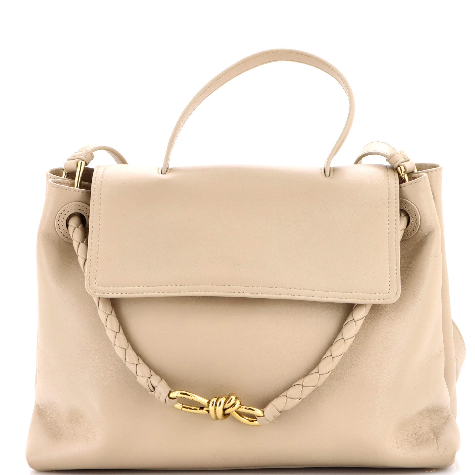 Ciao Ciao Top Handle Bag Leather with Intrecciato Detail Medium