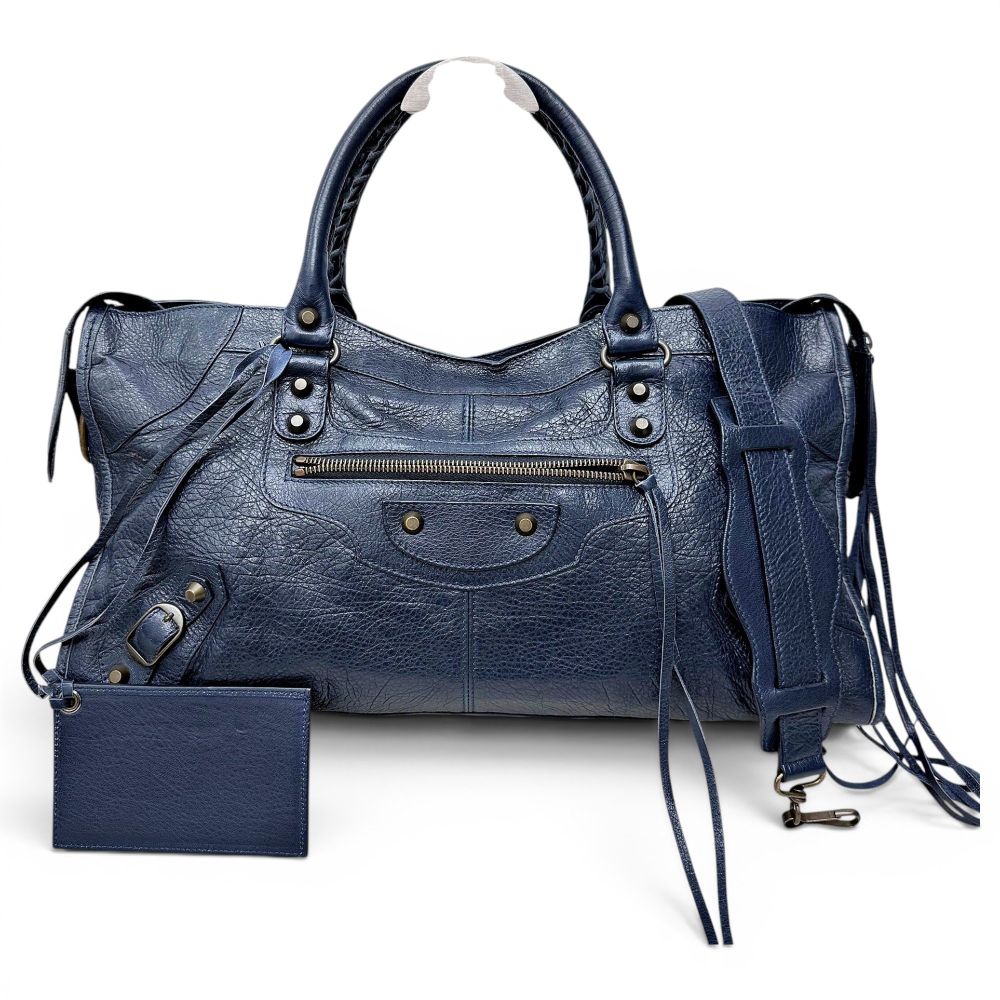 City leather handbag