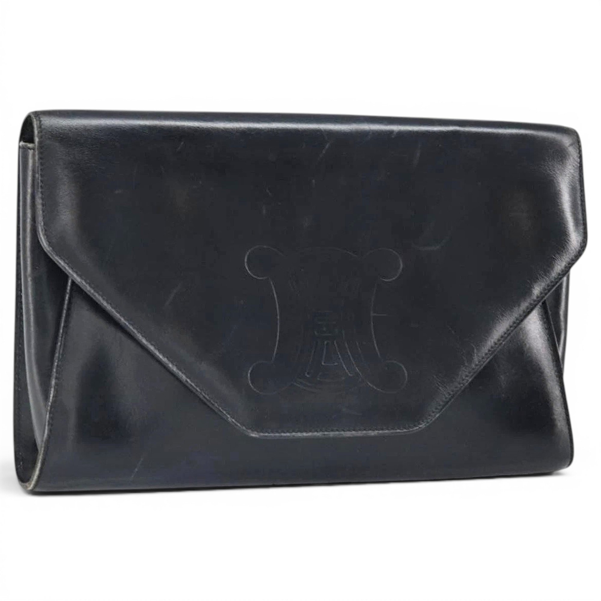 Leather clutch bag